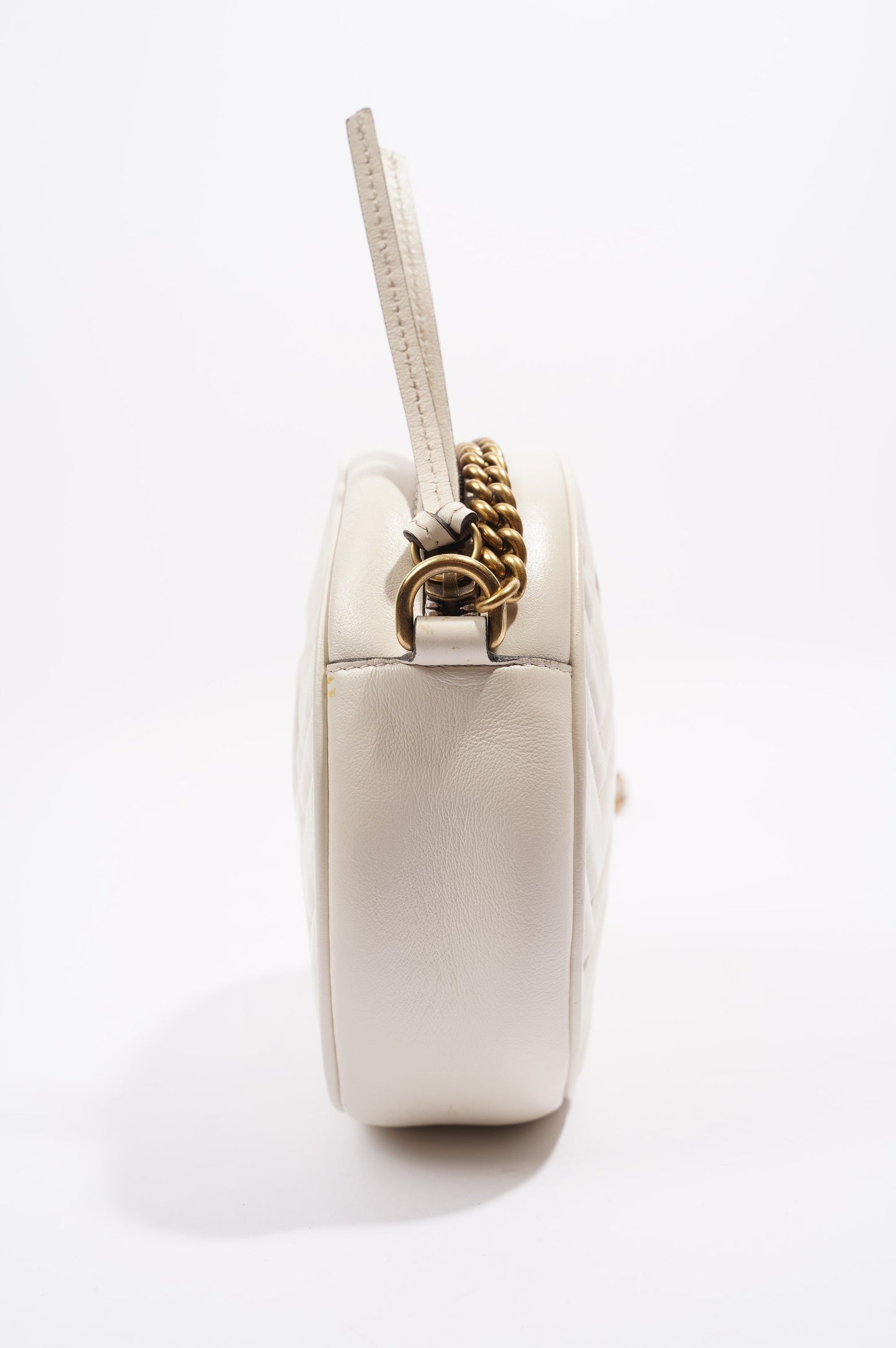 Gucci Womens Marmont Round Bag White / Gold