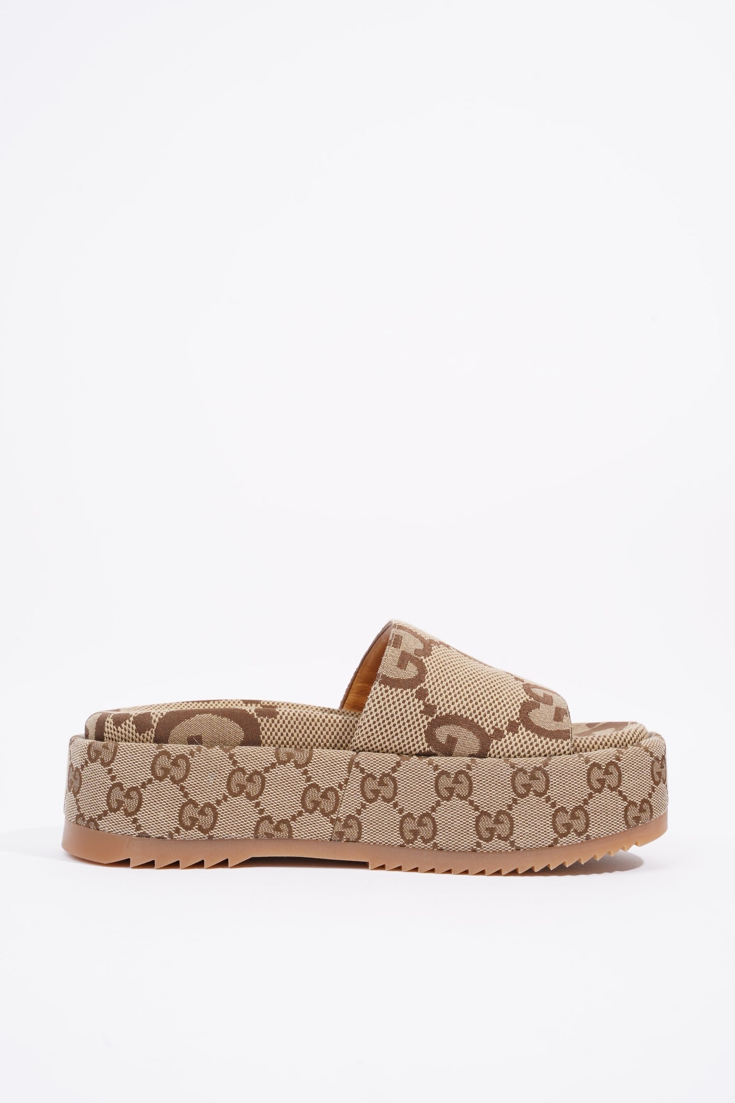 Gucci Womens Platform Slide Sandal Beige EU 35 / UK 2