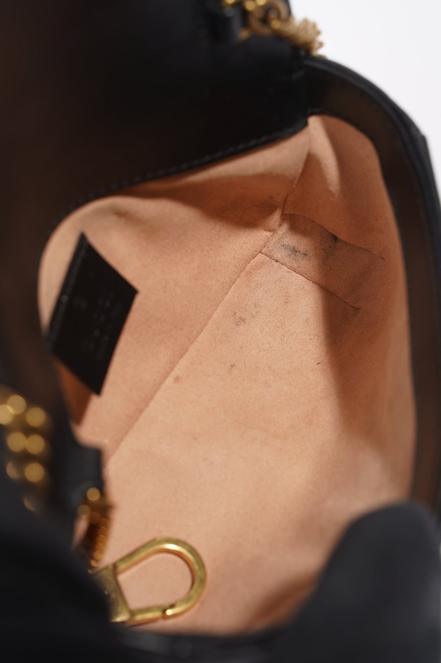 Gucci Womens Marmont Flap Black / Gold Super Mini