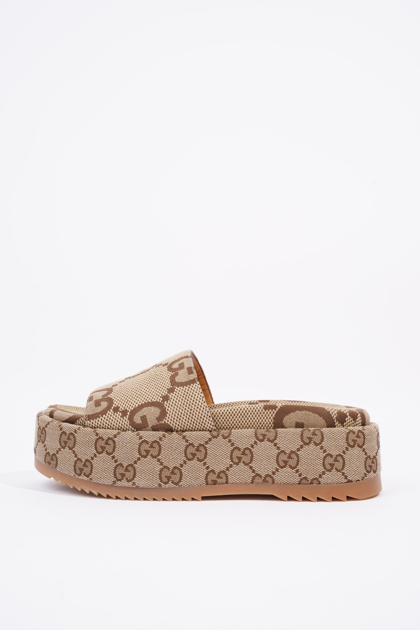 Gucci Womens Platform Slide Sandal Beige EU 35 / UK 2