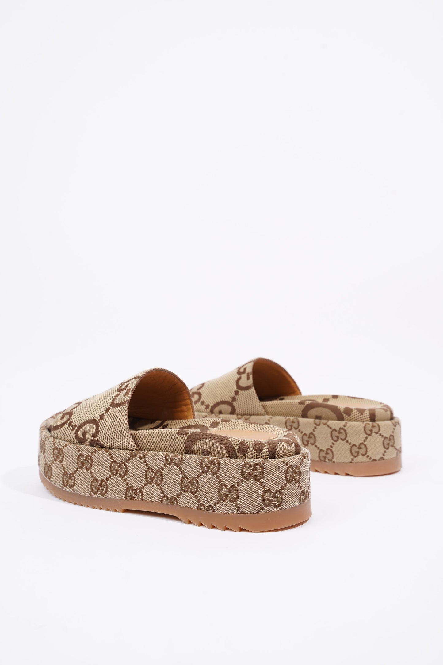 Gucci Womens Platform Slide Sandal Beige EU 35 / UK 2