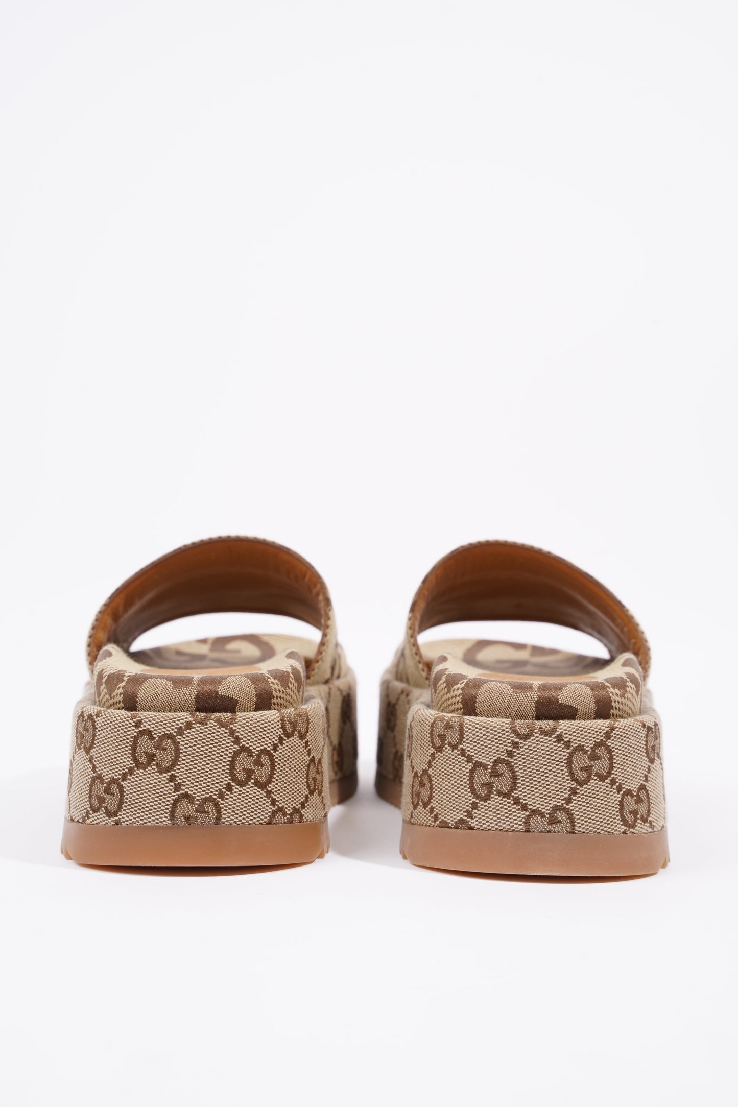 Gucci Womens Platform Slide Sandal Beige EU 35 / UK 2