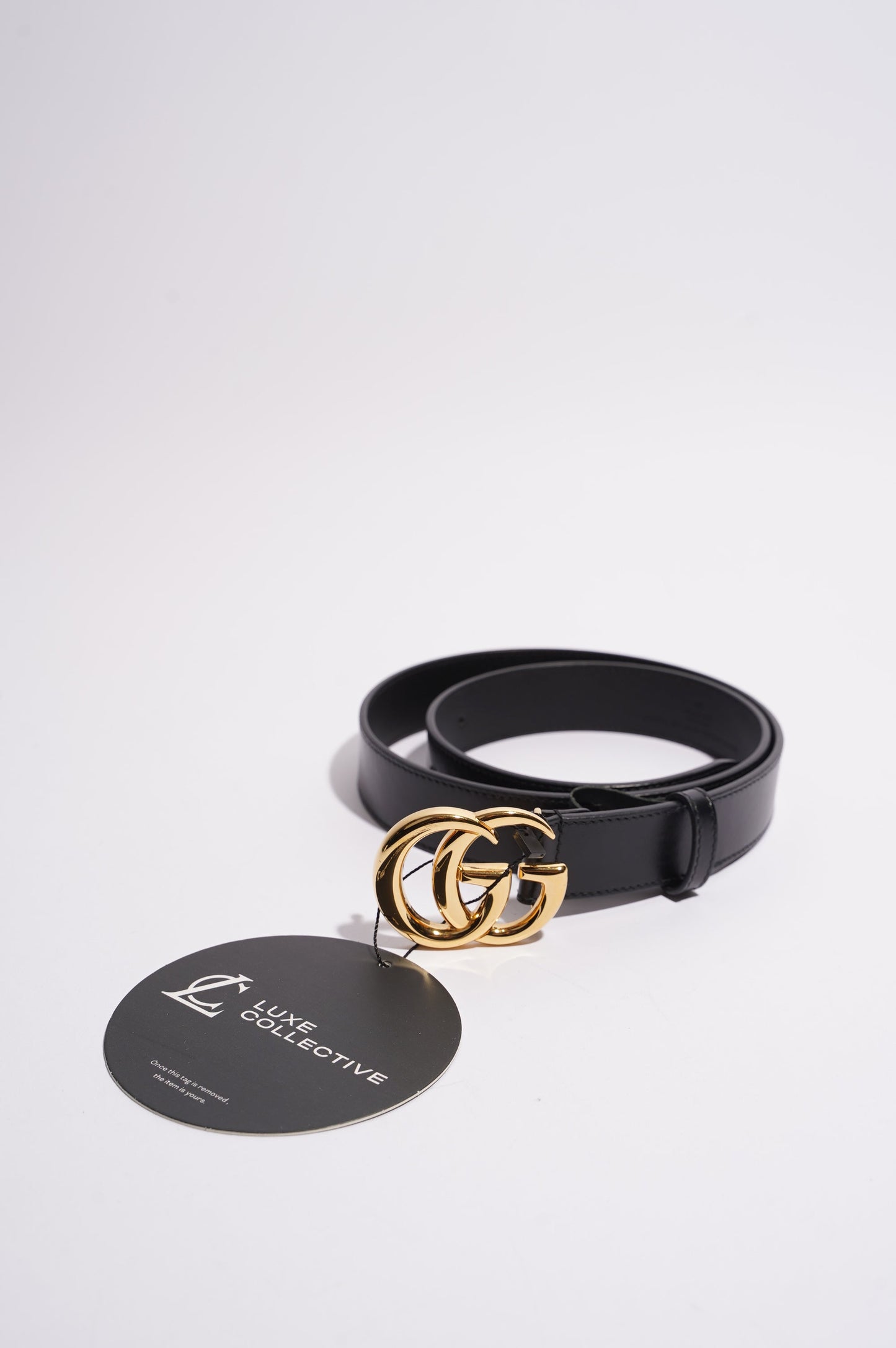Gucci Mens Marmont Belt Black / Gold 85-34