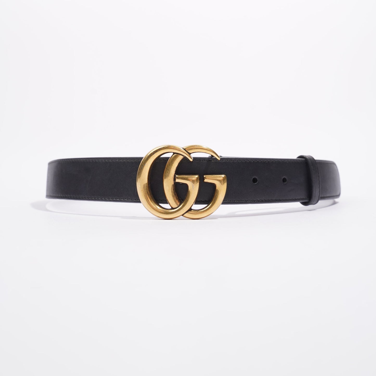 Gucci Womens Skinny Marmont Belt Black / Gold 85cm / 34"