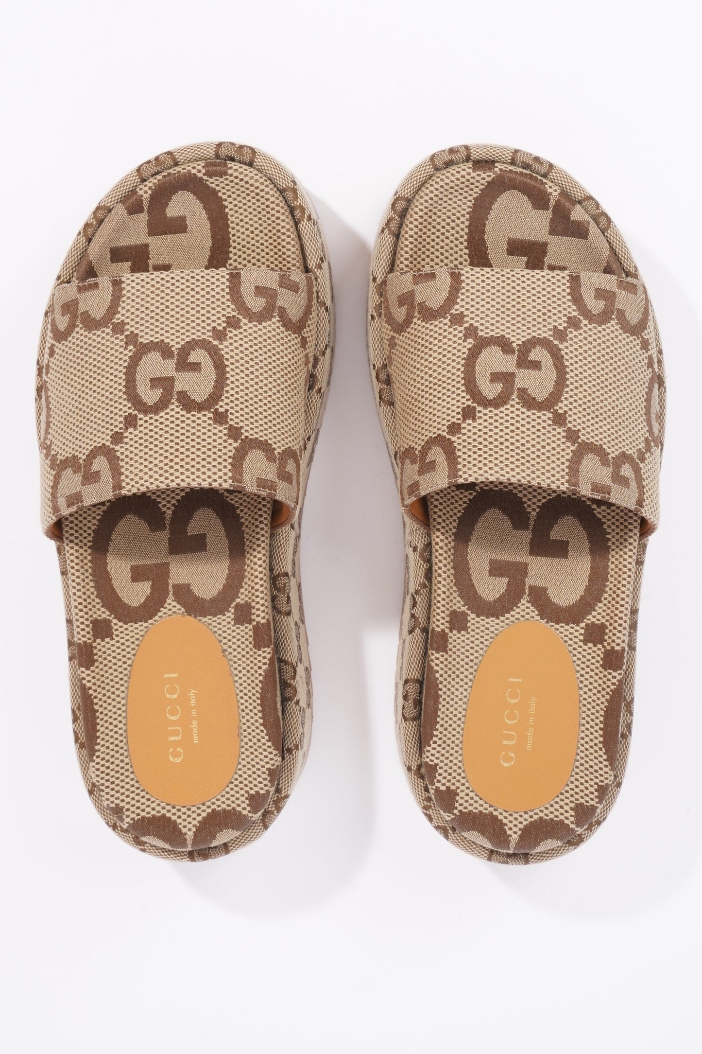 Gucci Womens Platform Slide Sandal Beige EU 35 / UK 2