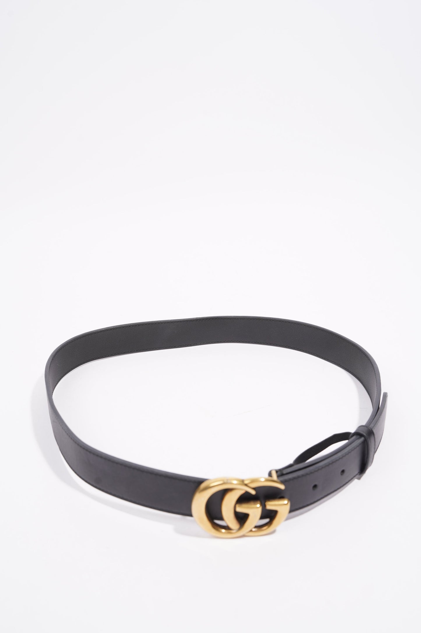 Gucci Womens Skinny Marmont Belt Black / Gold 85cm / 34"