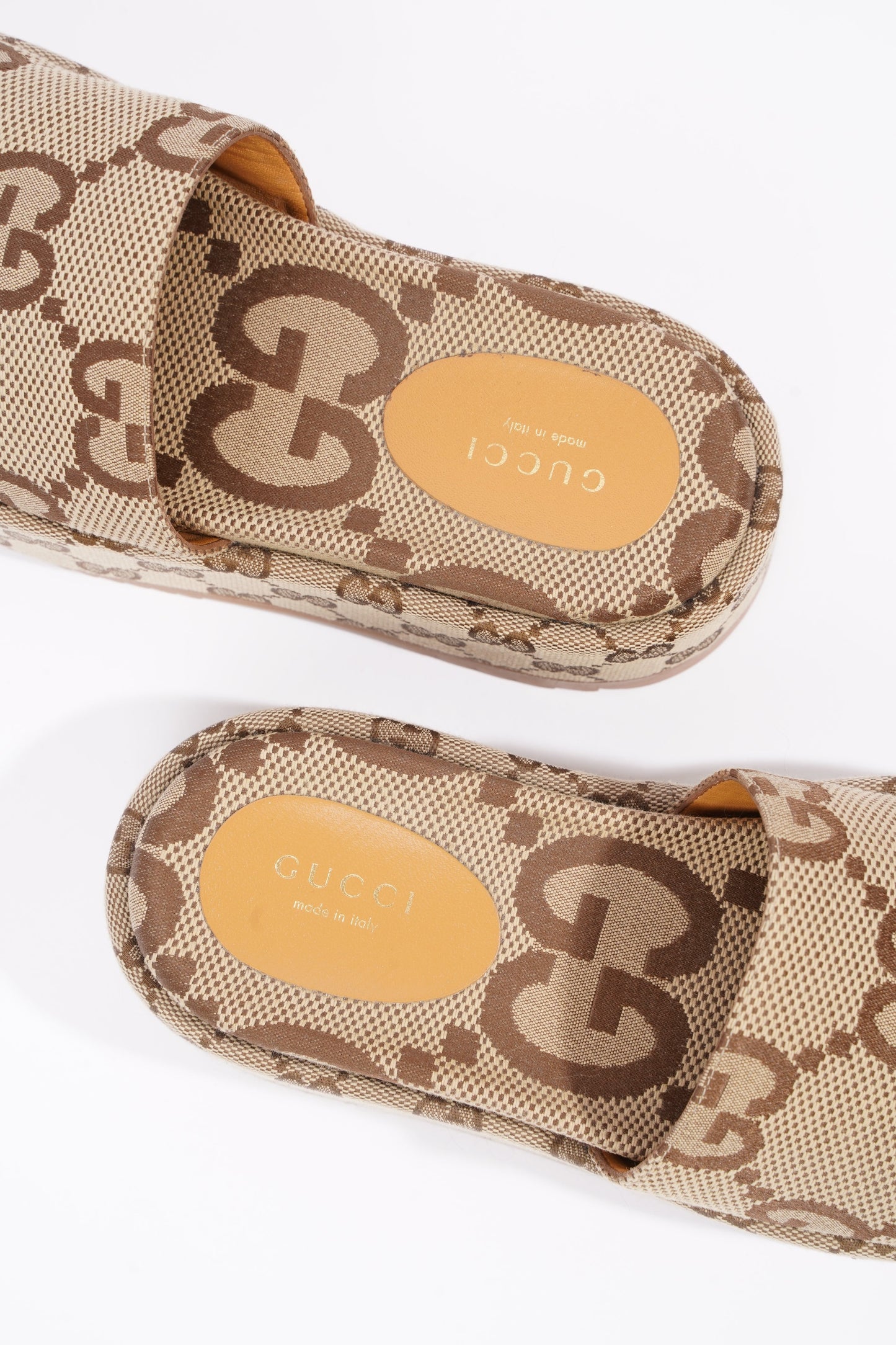 Gucci Womens Platform Slide Sandal Beige EU 35 / UK 2