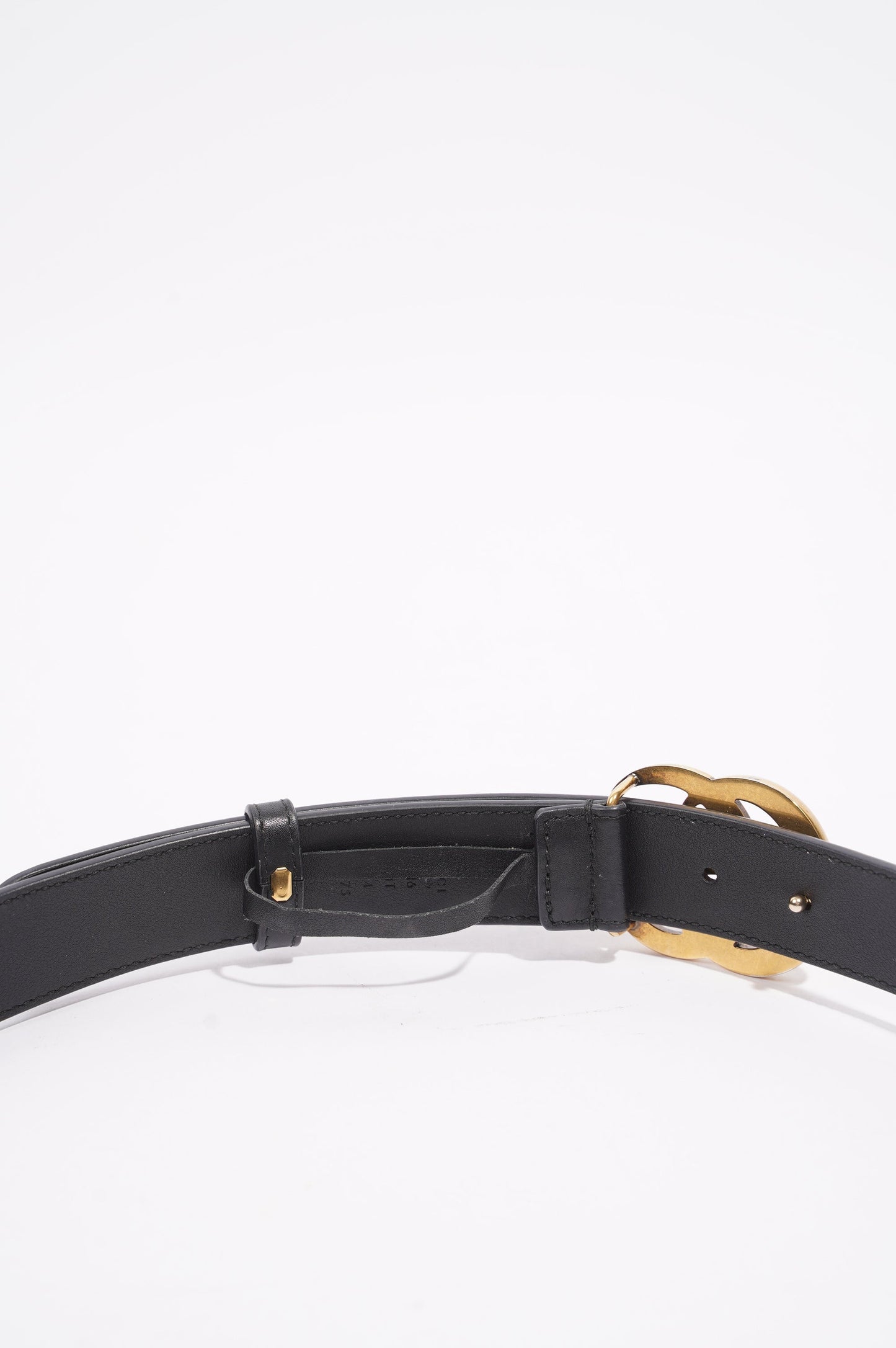 Gucci Womens Skinny Marmont Belt Black / Gold 85cm / 34"