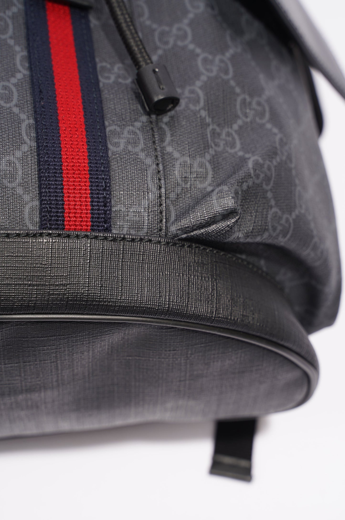 Gucci Mens GG Web Backpack Grey Canvas