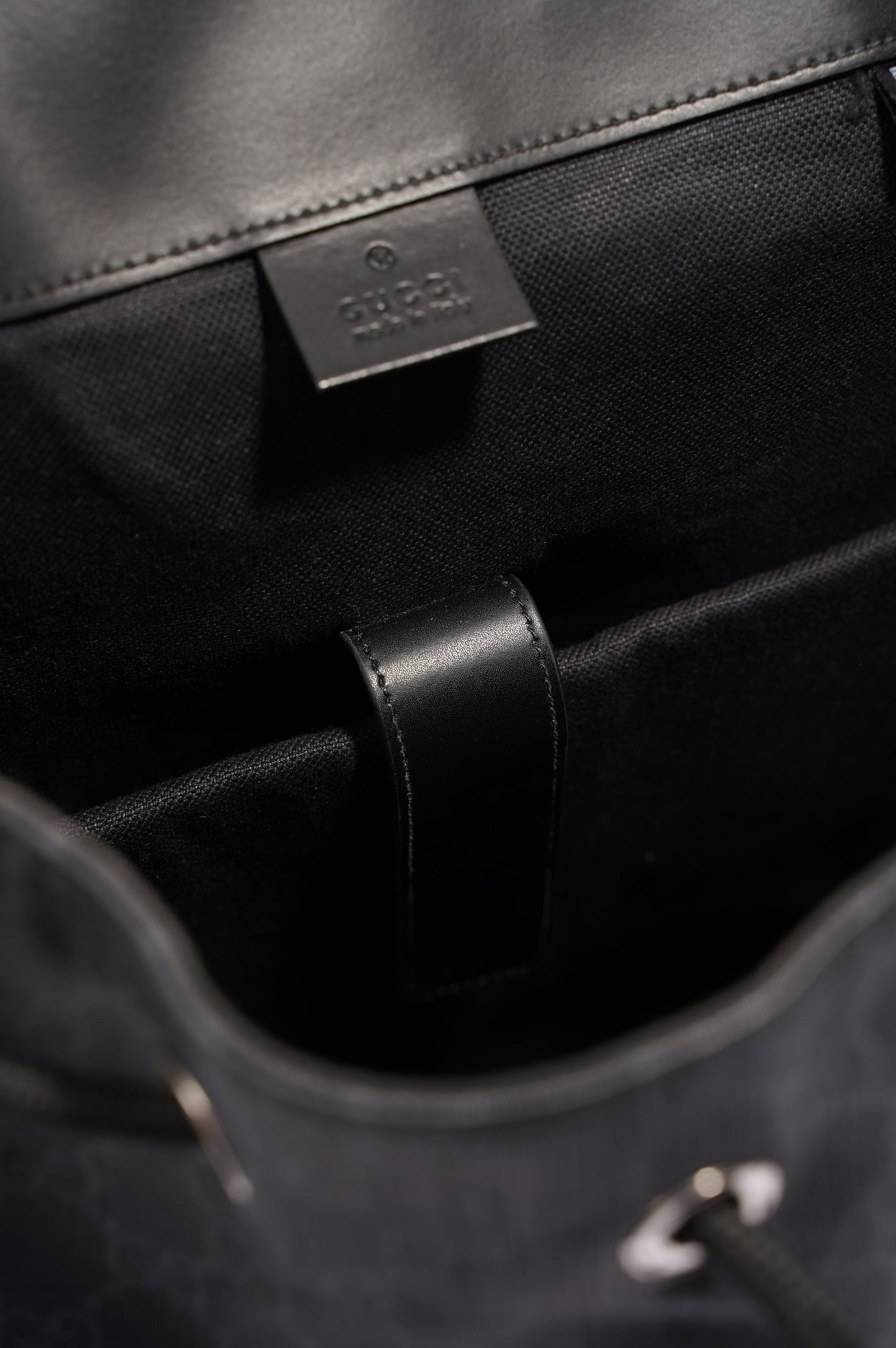Gucci Mens GG Web Backpack Grey Canvas
