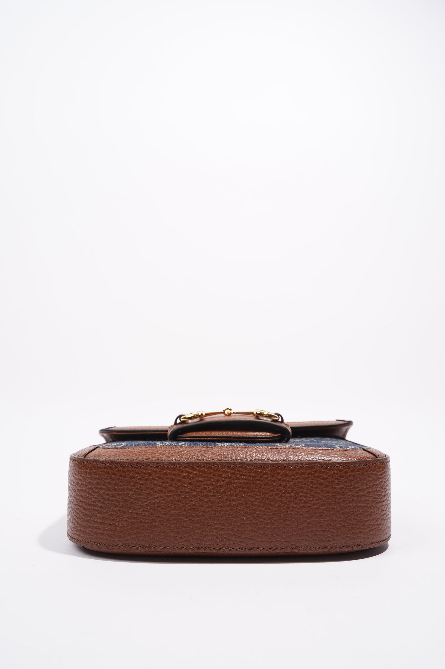 Gucci Womens Horsebit 1955 Mini Bag Denim / Brown