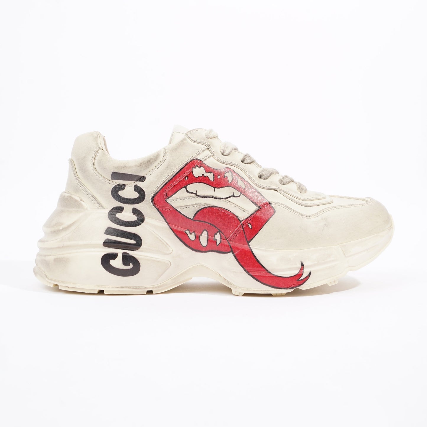 Gucci Womens Rhyton Cream Distressed EU 38 / UK 5