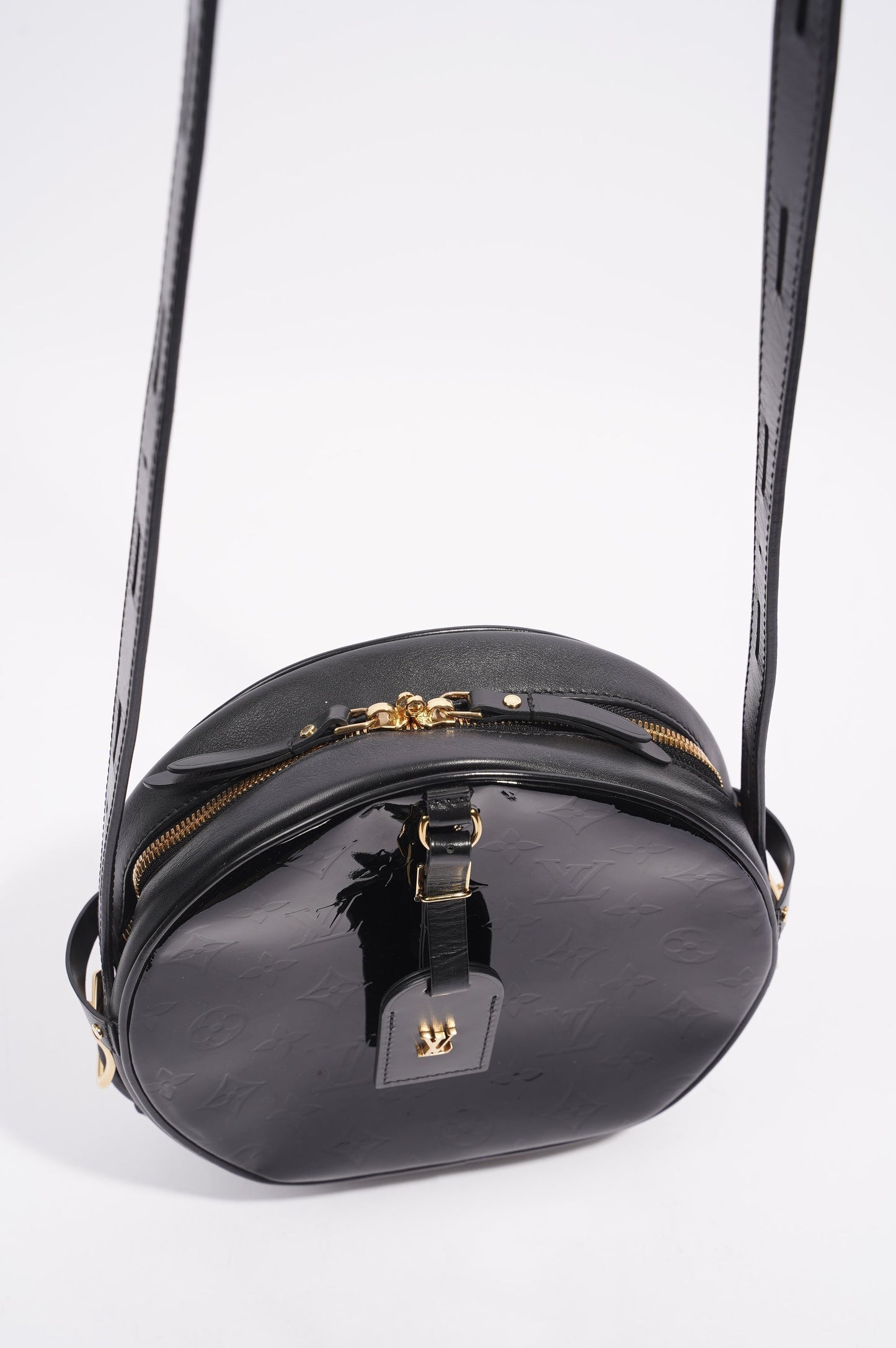 Louis Vuitton Boite Chapeau Souple Bag Black Vernis Leather