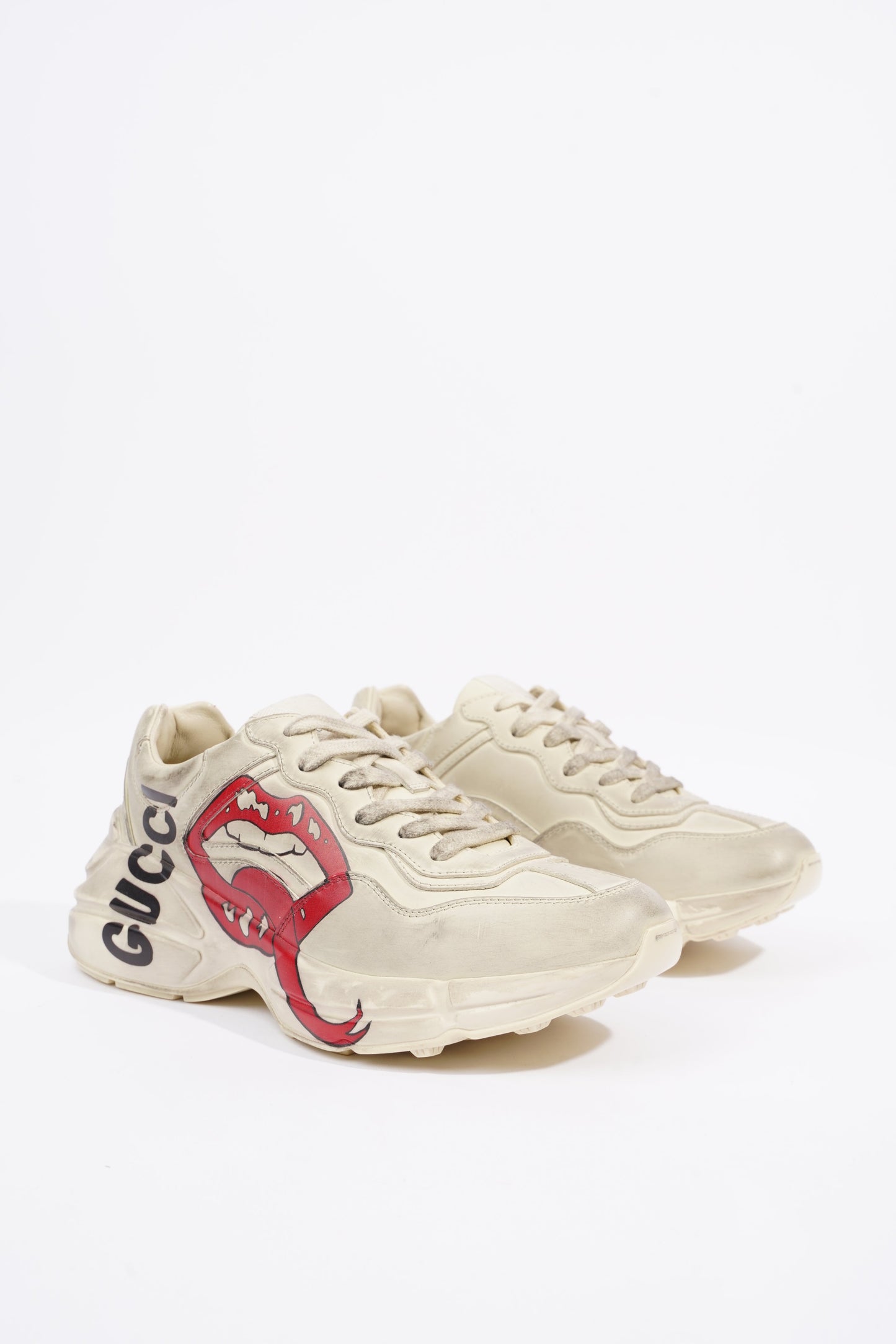 Gucci Womens Rhyton Cream Distressed EU 38 / UK 5
