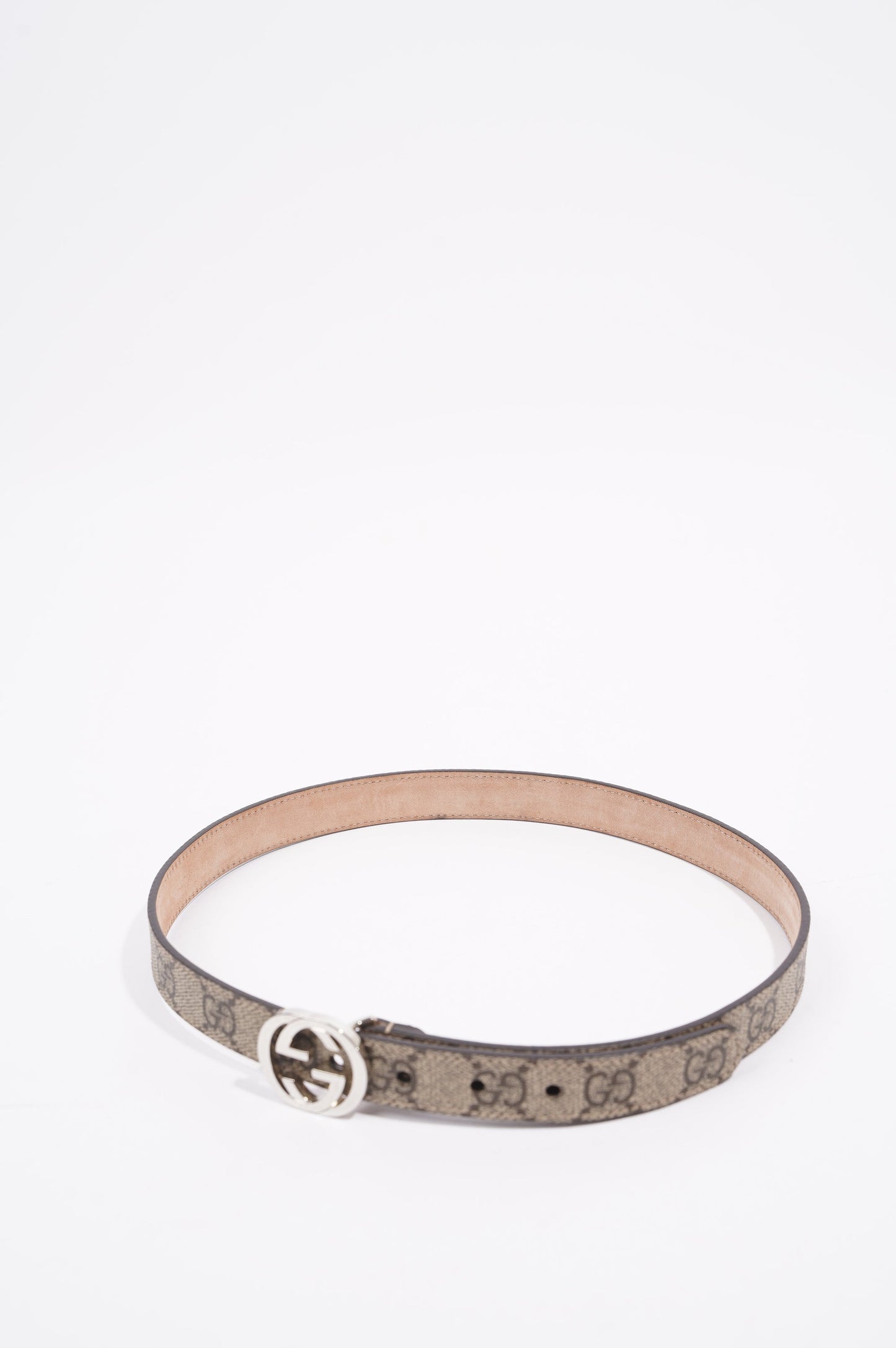 Gucci Womens Skinny Interlocking Belt Supreme / Silver Mini