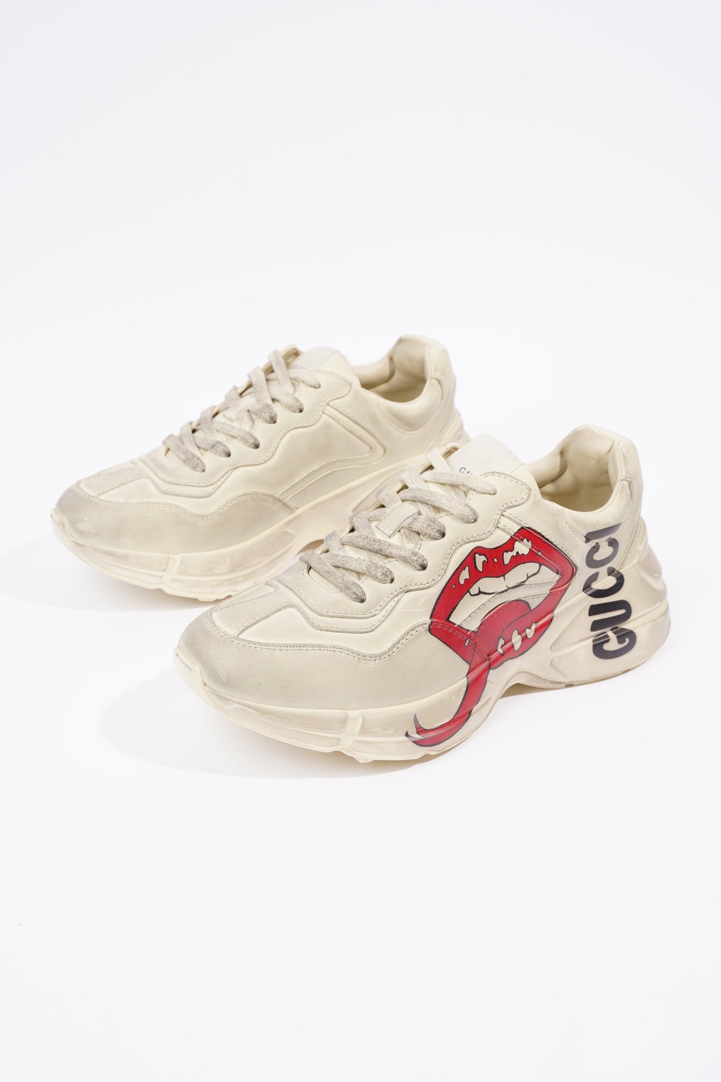 Gucci Womens Rhyton Cream Distressed EU 38 / UK 5