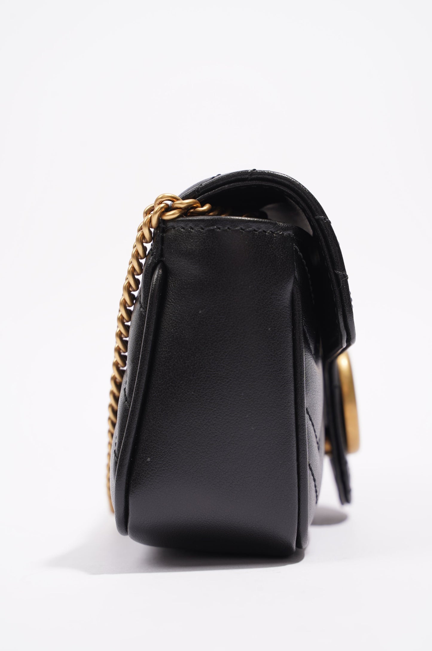 Gucci Womens Marmont Bag Black Leather Super Mini