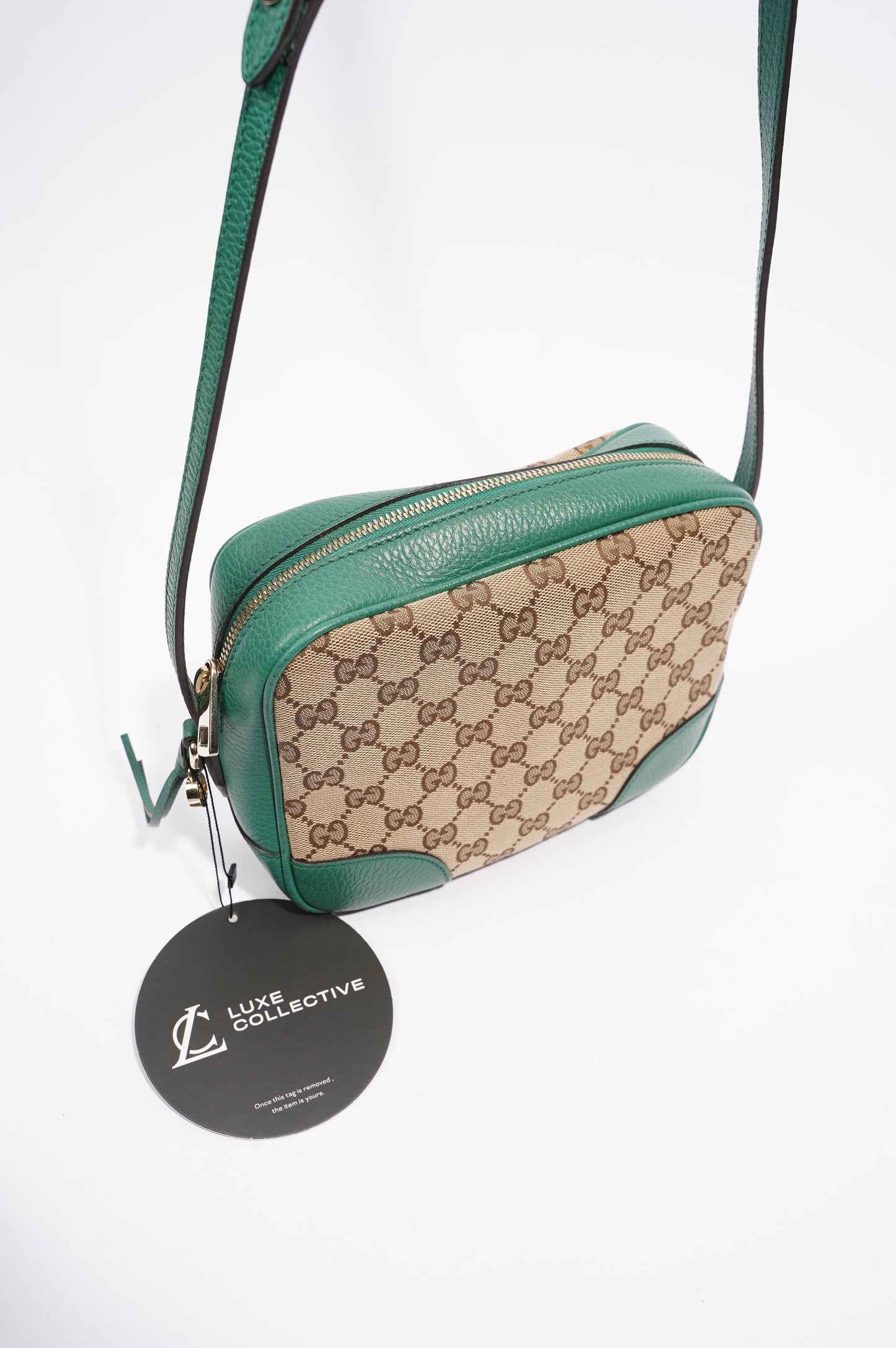 Gucci Womens Bree Crossbody Supreme / Green