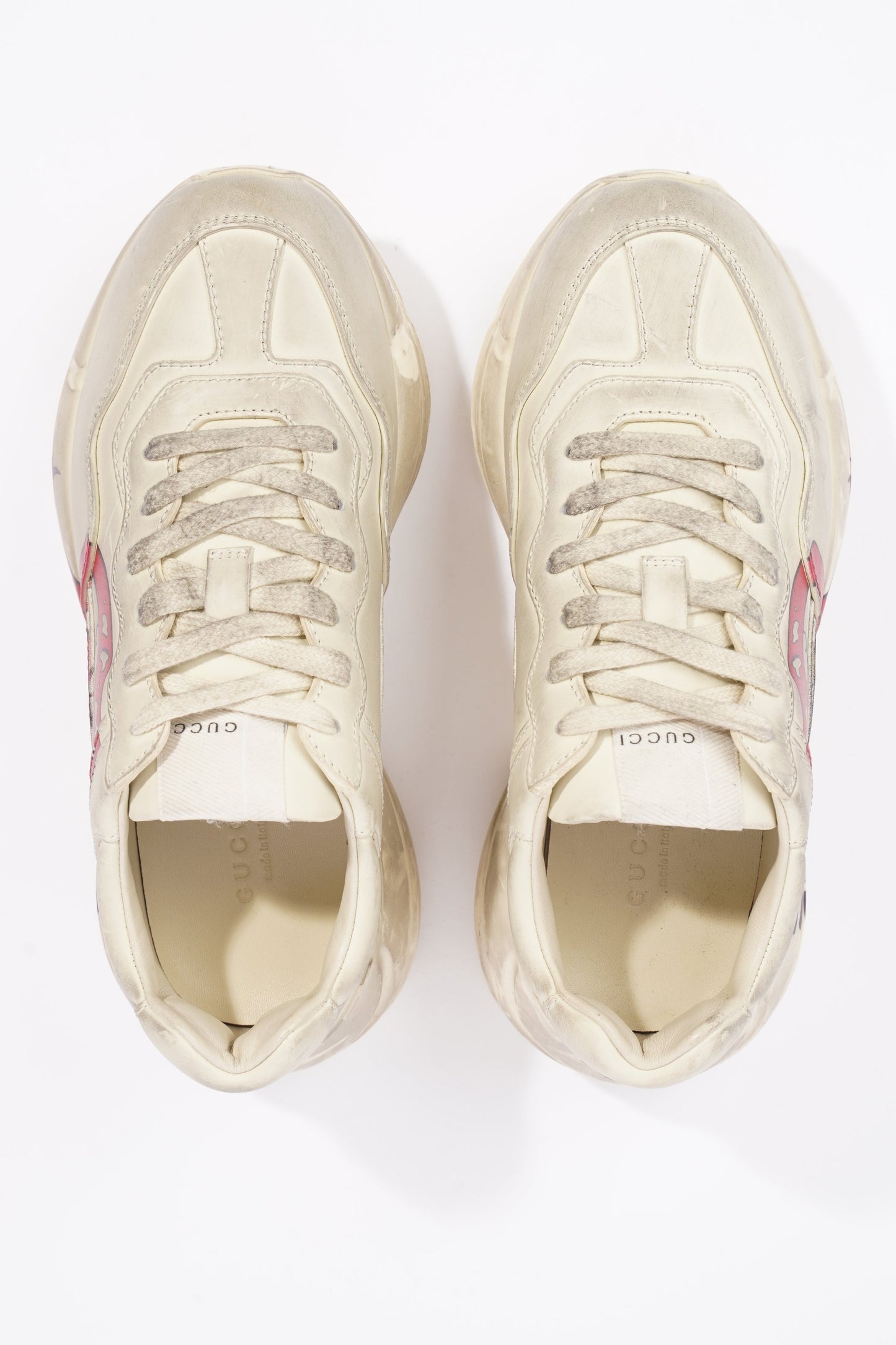 Gucci Womens Rhyton Cream Distressed EU 38 / UK 5