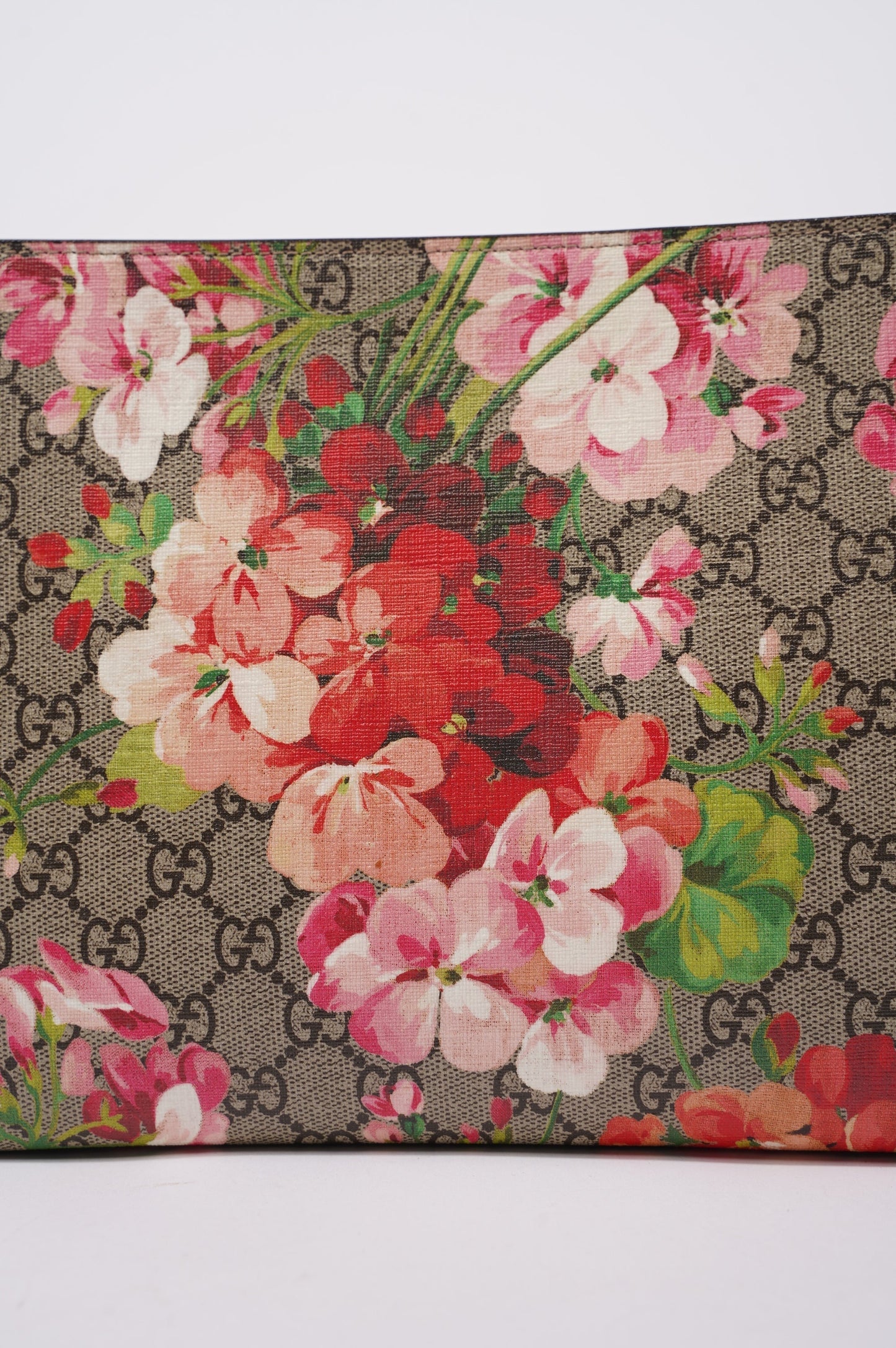 Gucci Womens GG Blooms Cosmetic Case Floral Print Canvas Large