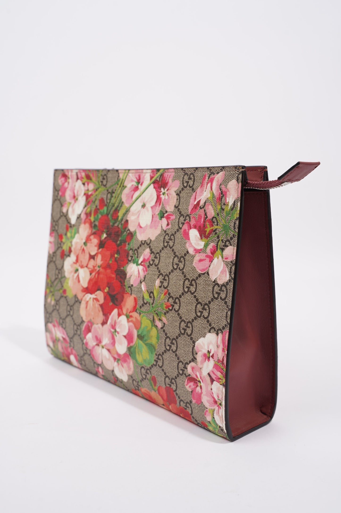 Gucci Womens GG Blooms Cosmetic Case Floral Print Canvas Large