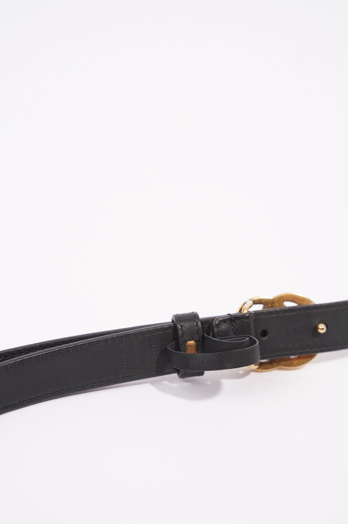 Gucci Womens Skinny Marmont Belt Black / Gold 95-30