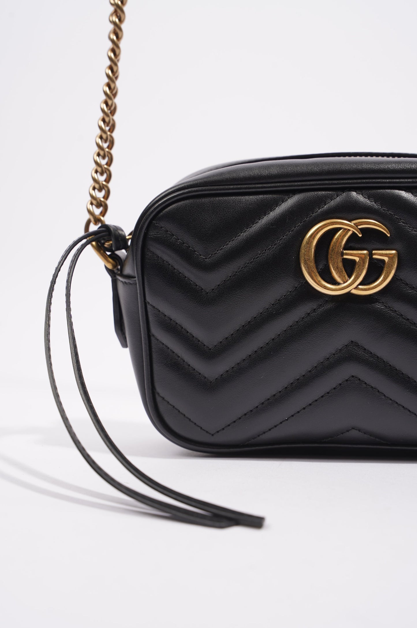 Gucci Womens Marmont Zip Black / Gold Mini
