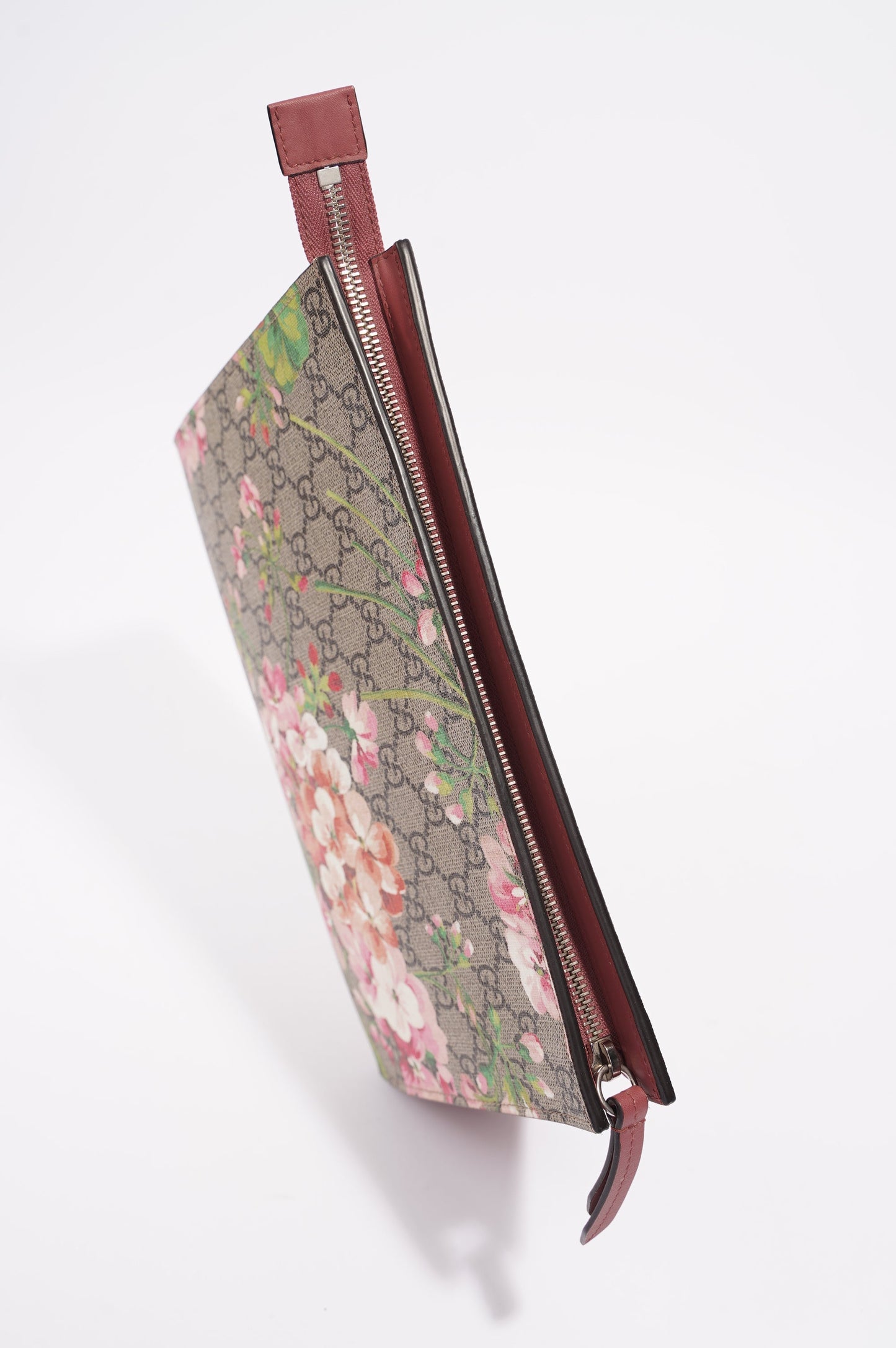 Gucci Womens GG Blooms Cosmetic Case Floral Print Canvas Large