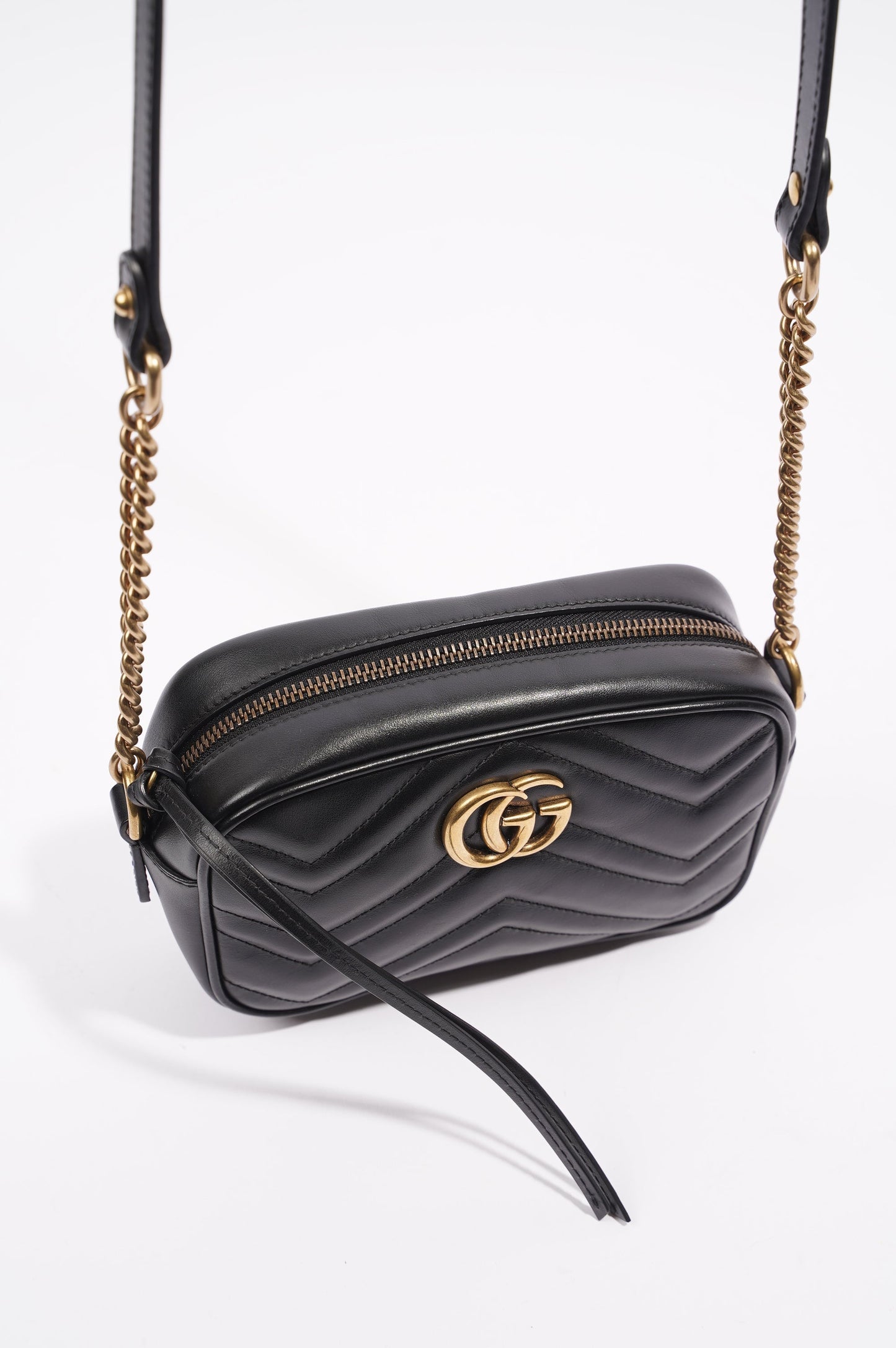 Gucci Womens Marmont Zip Black / Gold Mini