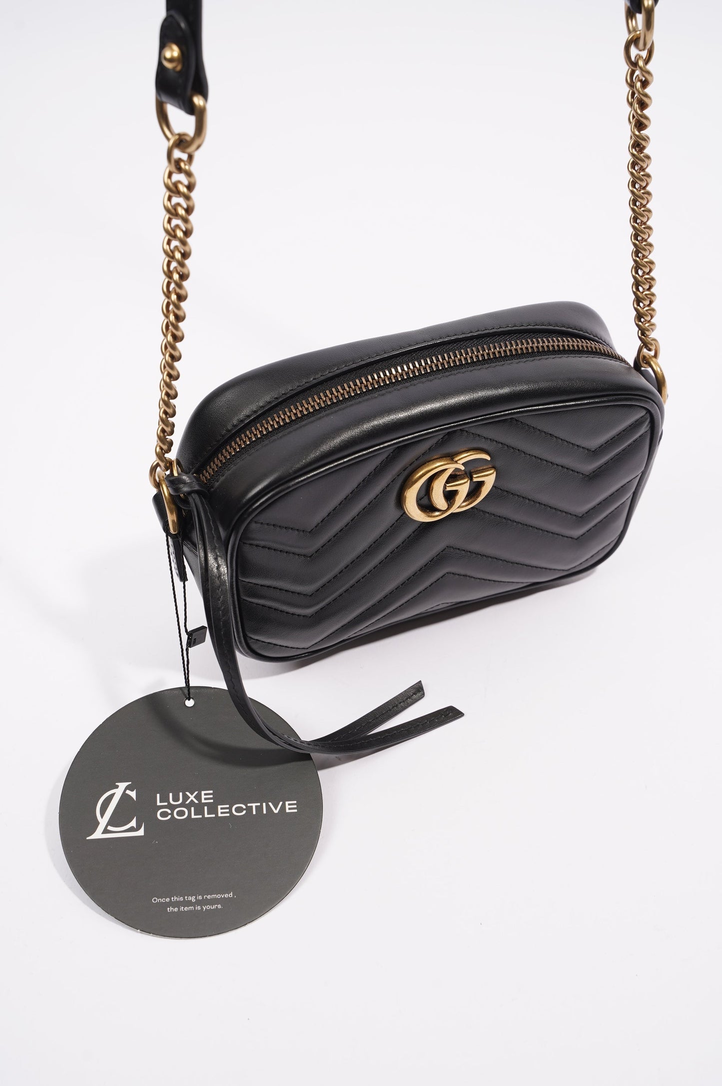 Gucci Womens Marmont Zip Black / Gold Mini