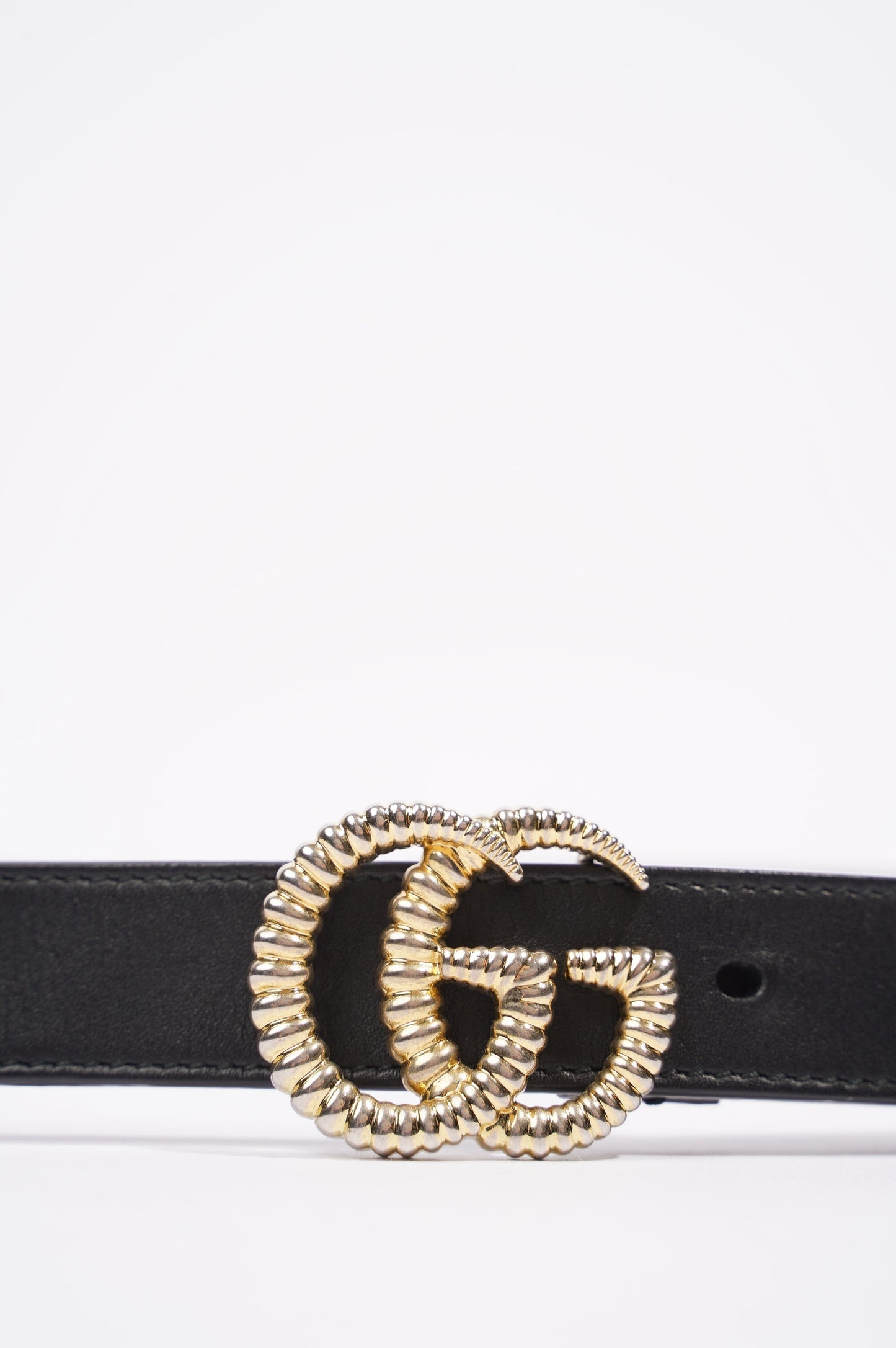 Gucci Womens Pearl Double G Belt Black 95-38