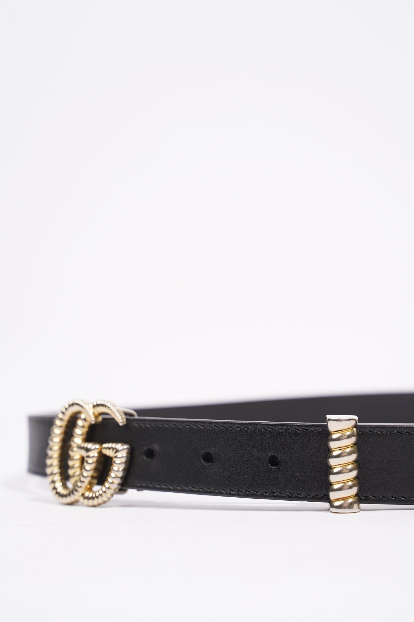 Gucci Womens Pearl Double G Belt Black 95-38
