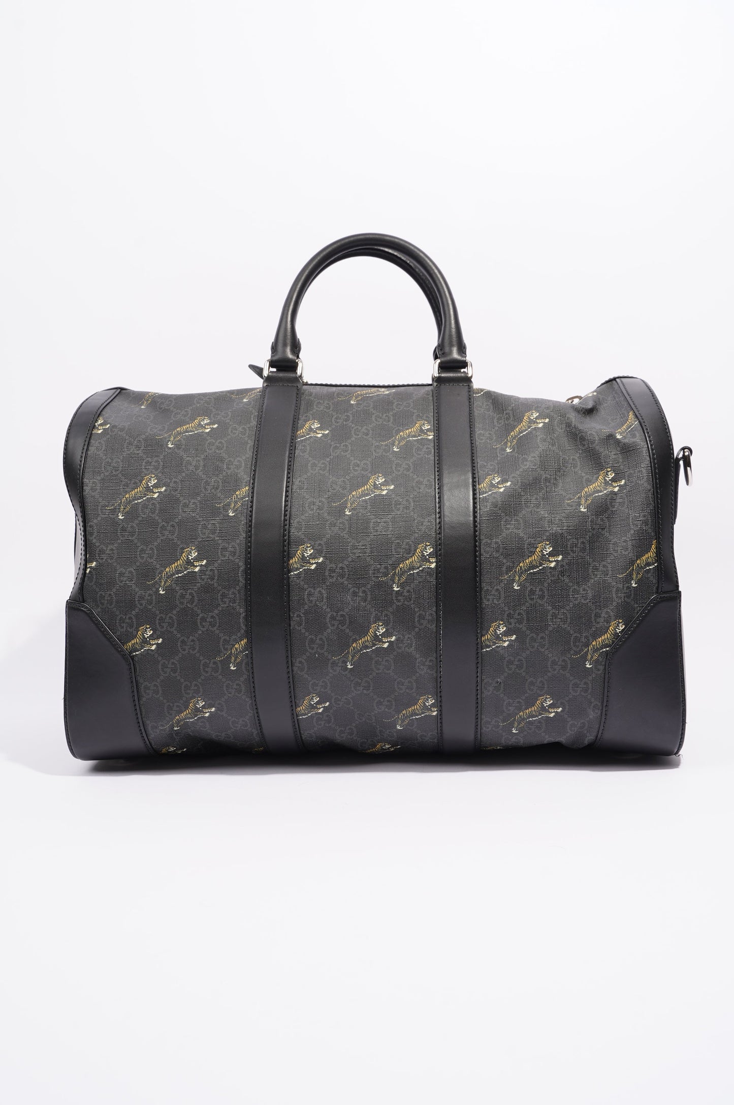 Gucci Mens Supreme Tigers Duffle Grey Canvas