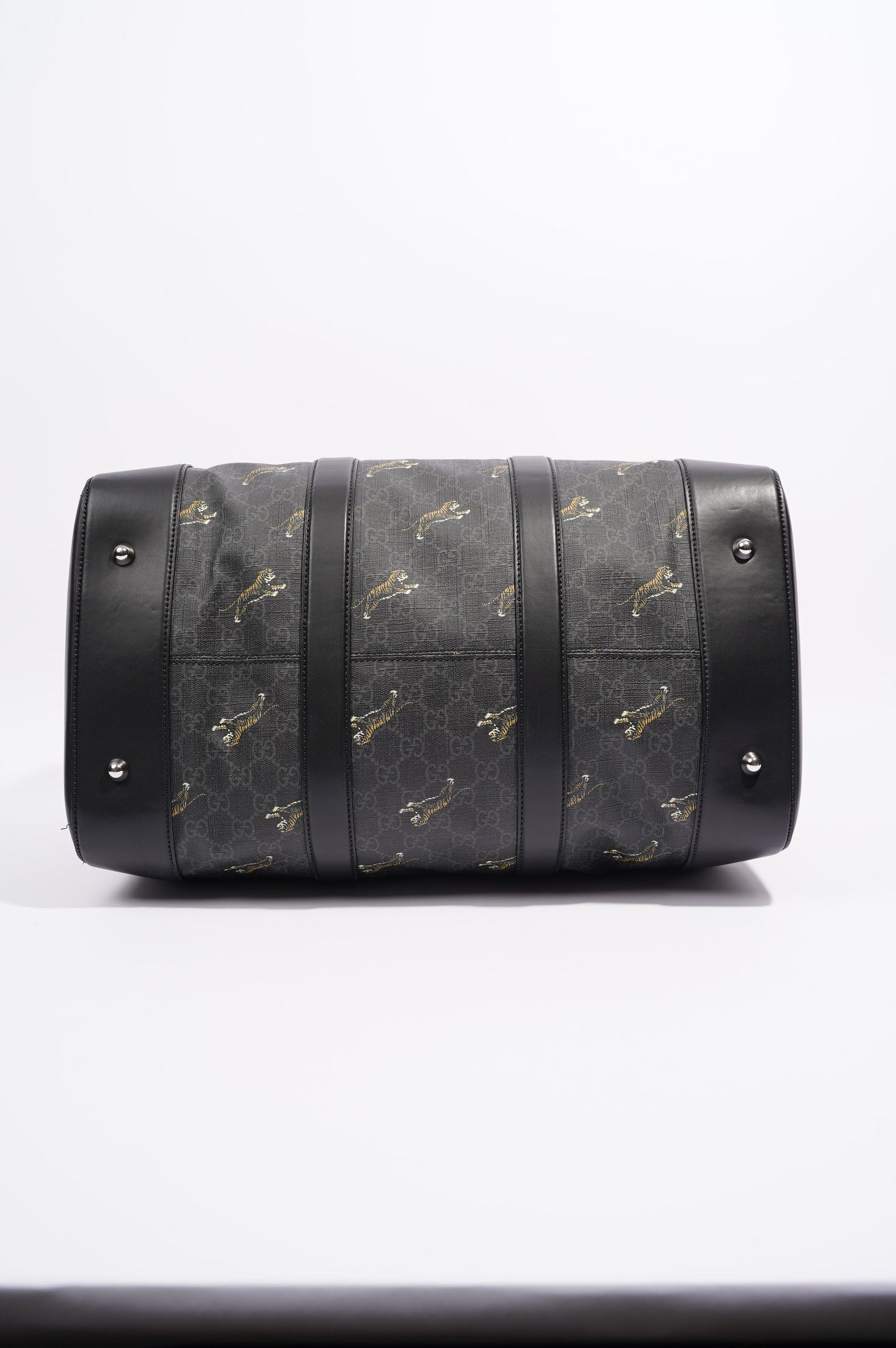 Gucci Mens Supreme Tigers Duffle Grey Canvas