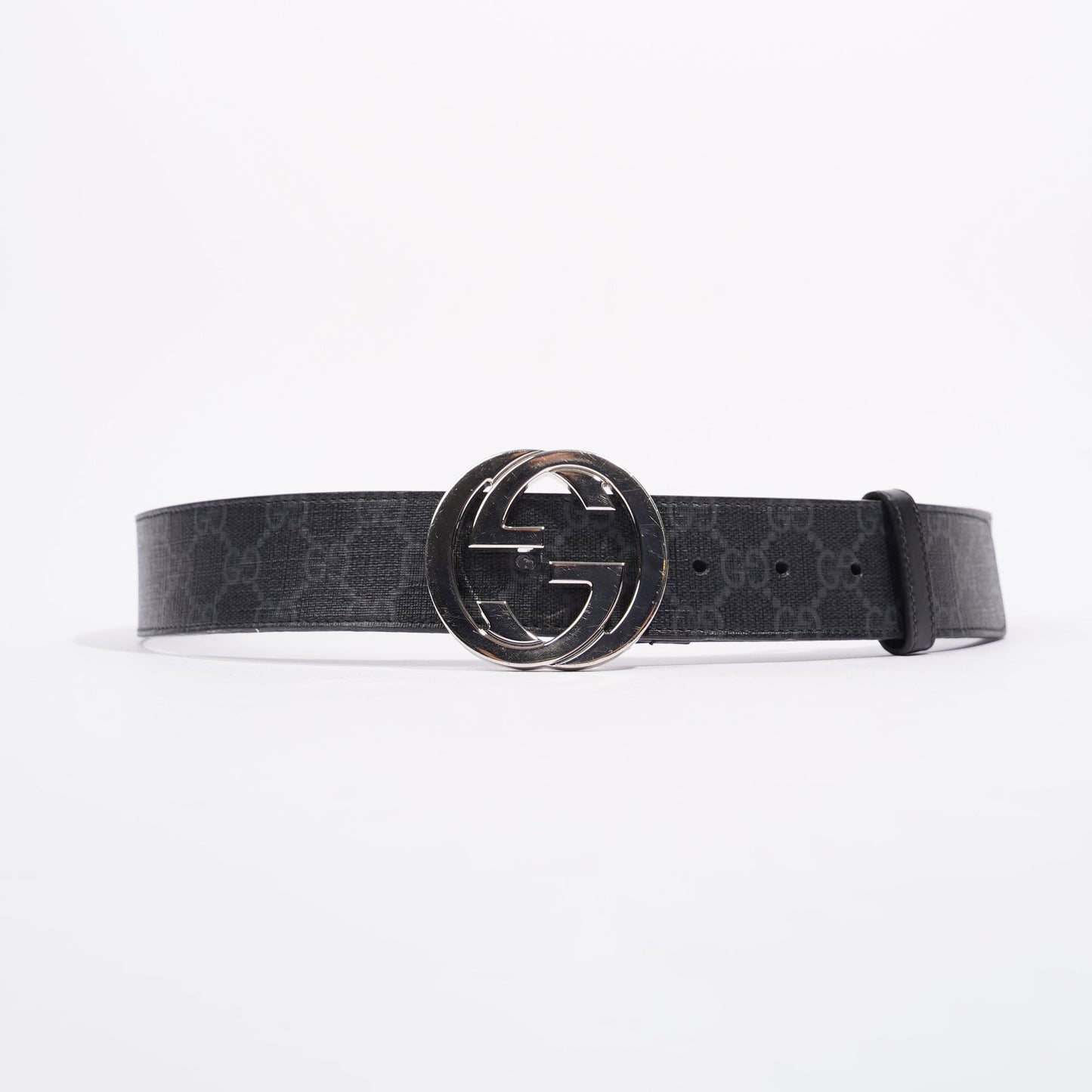 Gucci Mens Interlocking Belt Black / Silver 100cm -40"