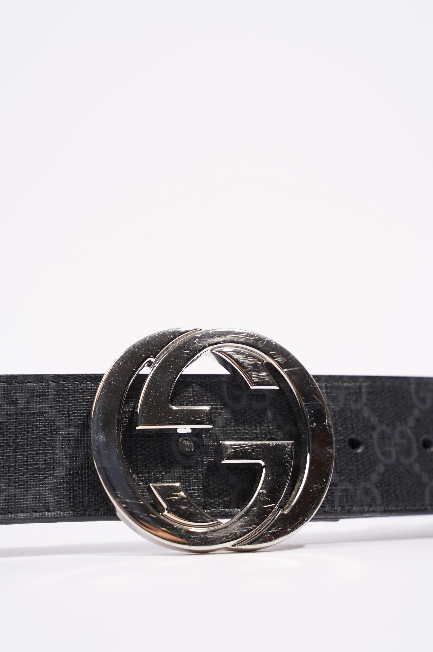 Gucci Mens Interlocking Belt Black / Silver 100cm -40"