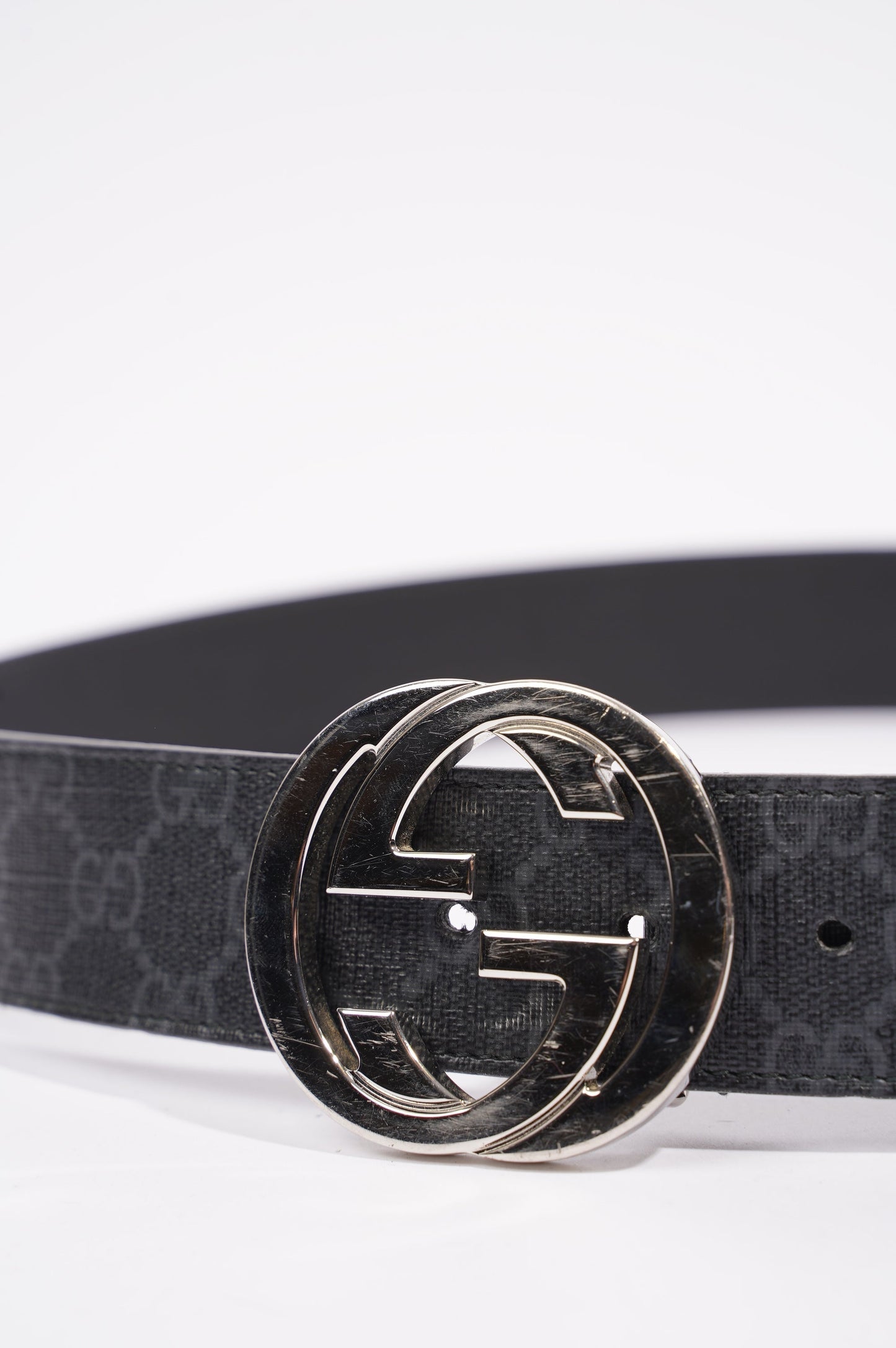 Gucci Mens Interlocking Belt Black / Silver 100cm -40"