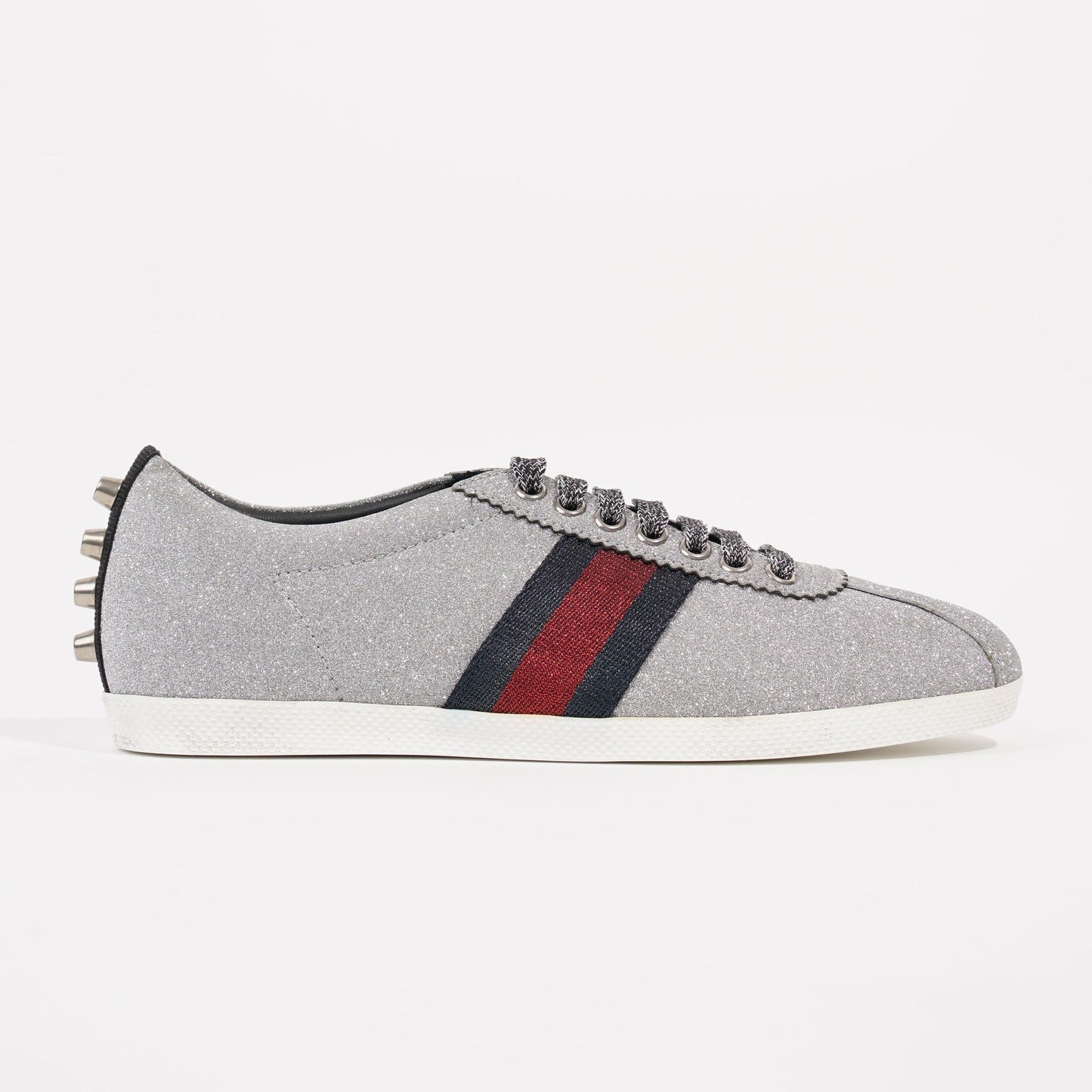 Gucci Womens Bambi Sneaker Silver Glitter EU 38 / UK 5