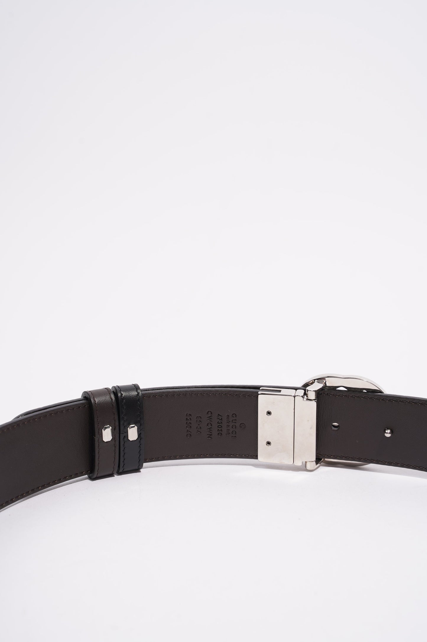 Gucci Mens Interlocking Reversible Belt Black / Silver 85cm - 34"