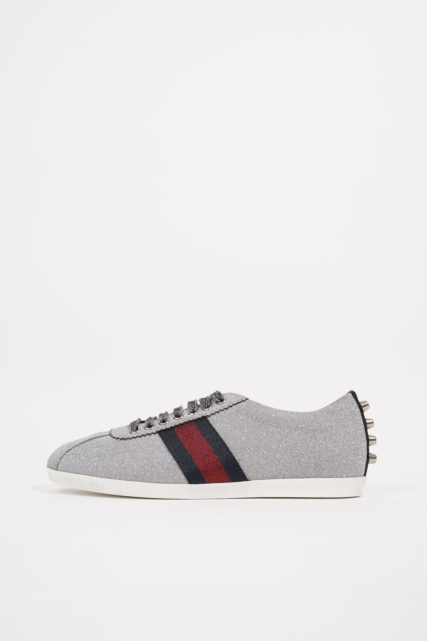 Gucci Womens Bambi Sneaker Silver Glitter EU 38 / UK 5