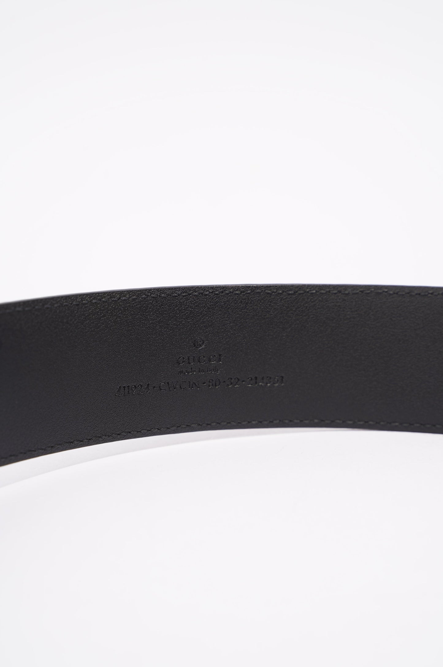 Gucci Mens Interlocking Belt Black / Silver 80-32