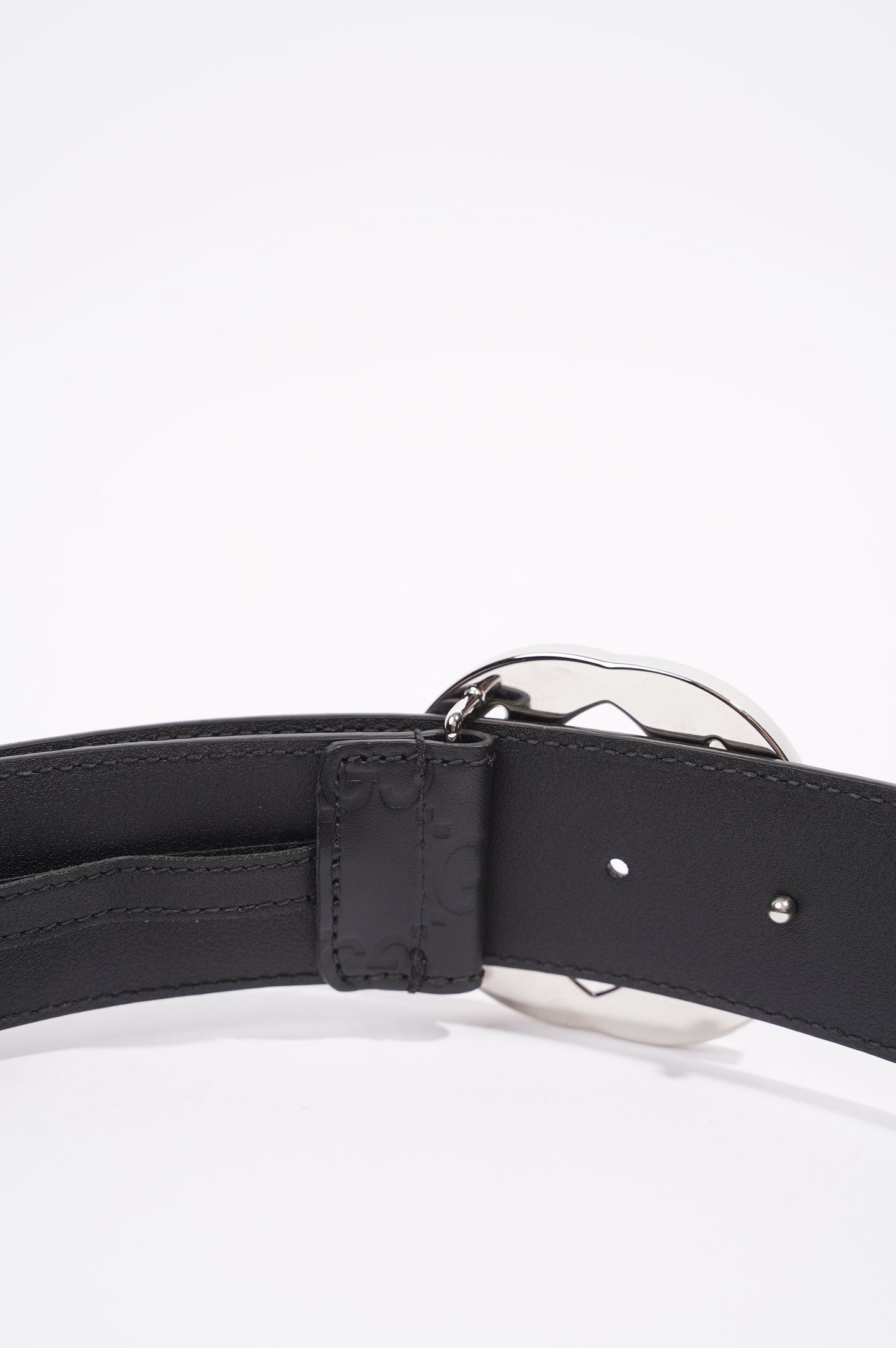 Gucci Mens Interlocking Belt Black / Silver 80-32