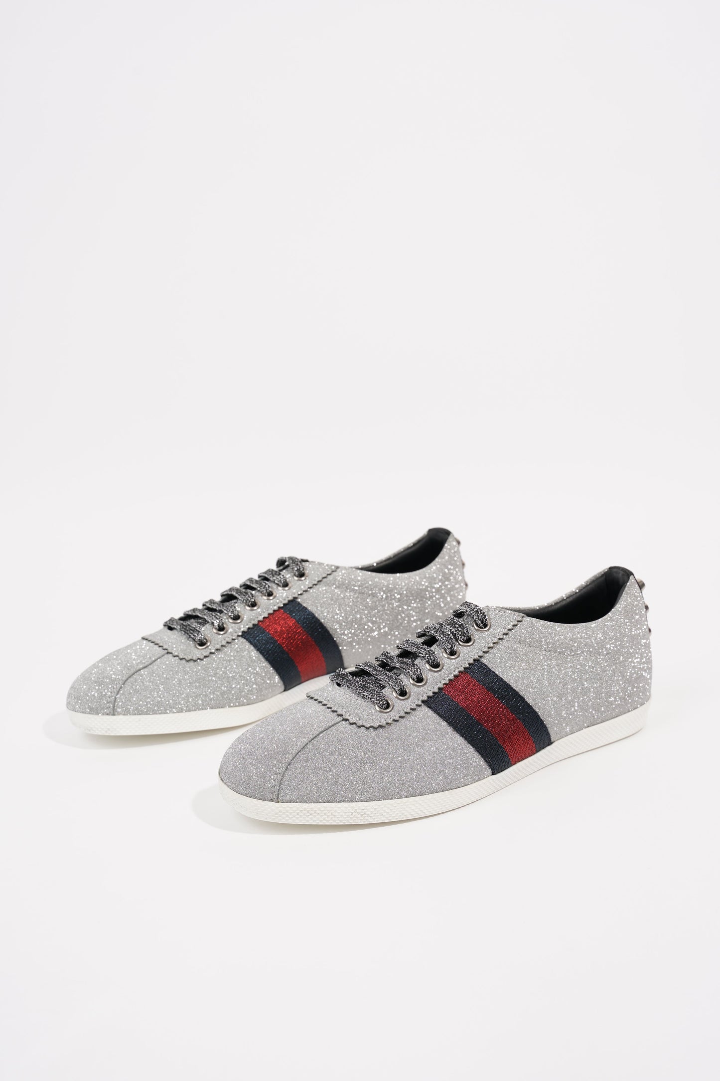 Gucci Womens Bambi Sneaker Silver Glitter EU 38 / UK 5