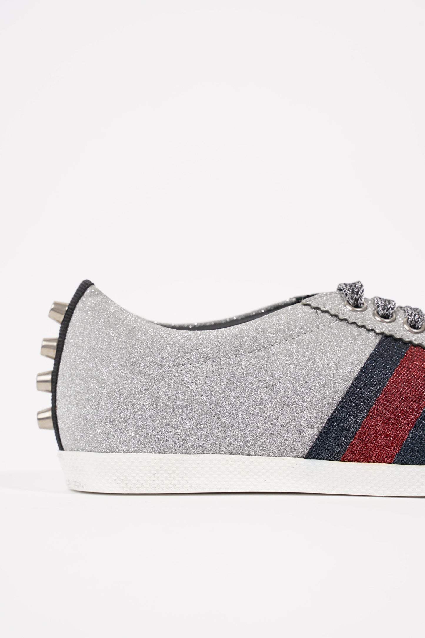 Gucci Womens Bambi Sneaker Silver Glitter EU 38 / UK 5