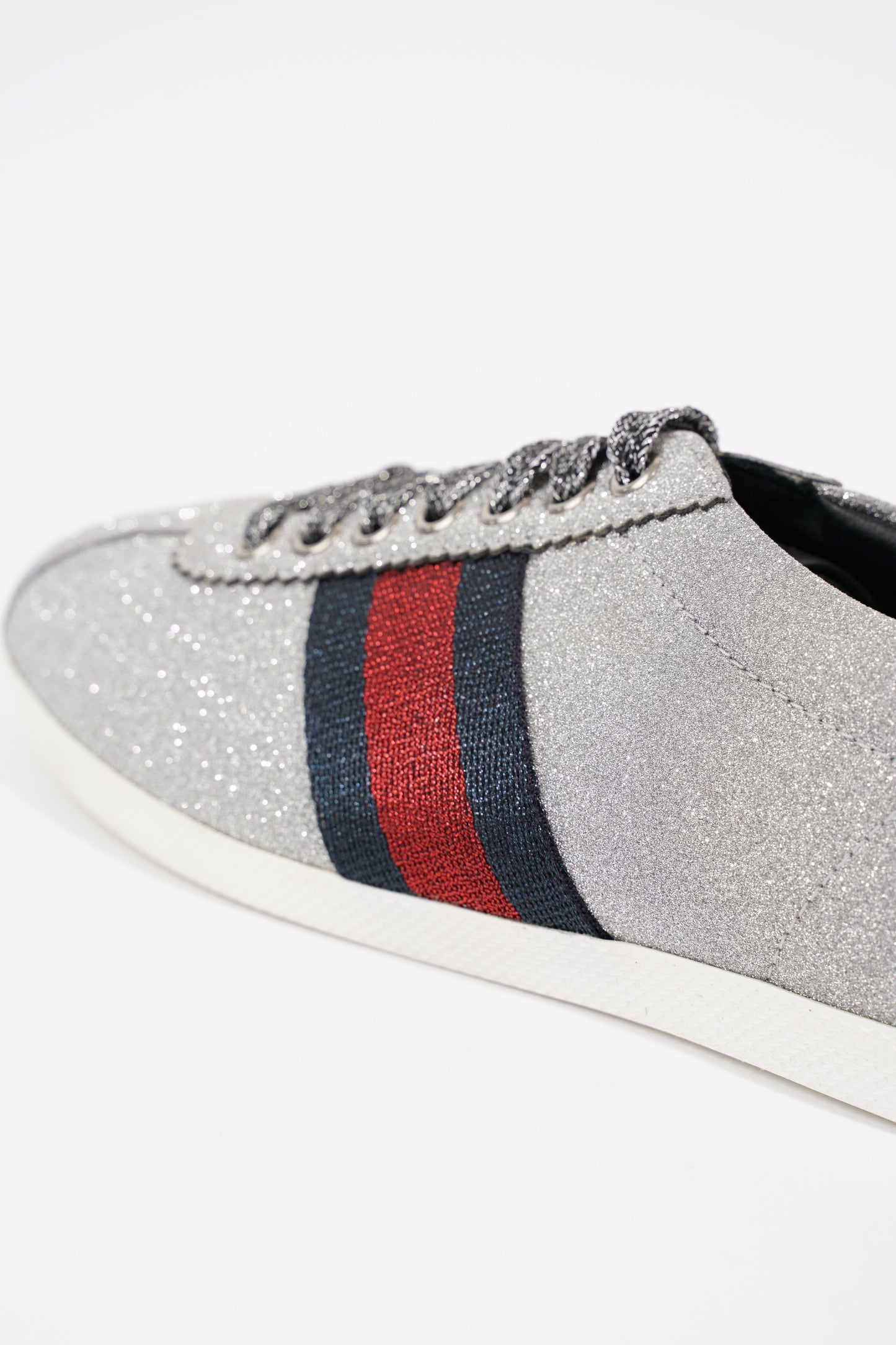 Gucci Womens Bambi Sneaker Silver Glitter EU 38 / UK 5