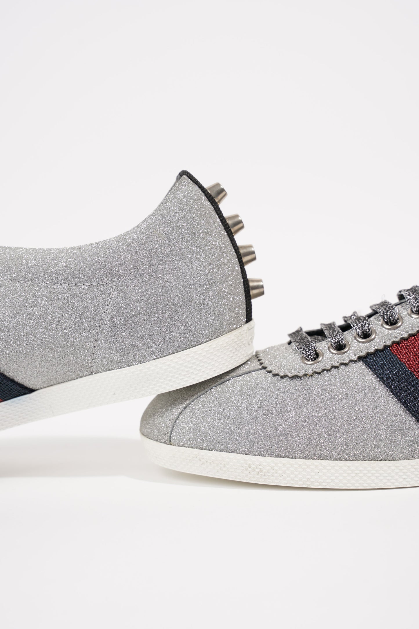Gucci Womens Bambi Sneaker Silver Glitter EU 38 / UK 5