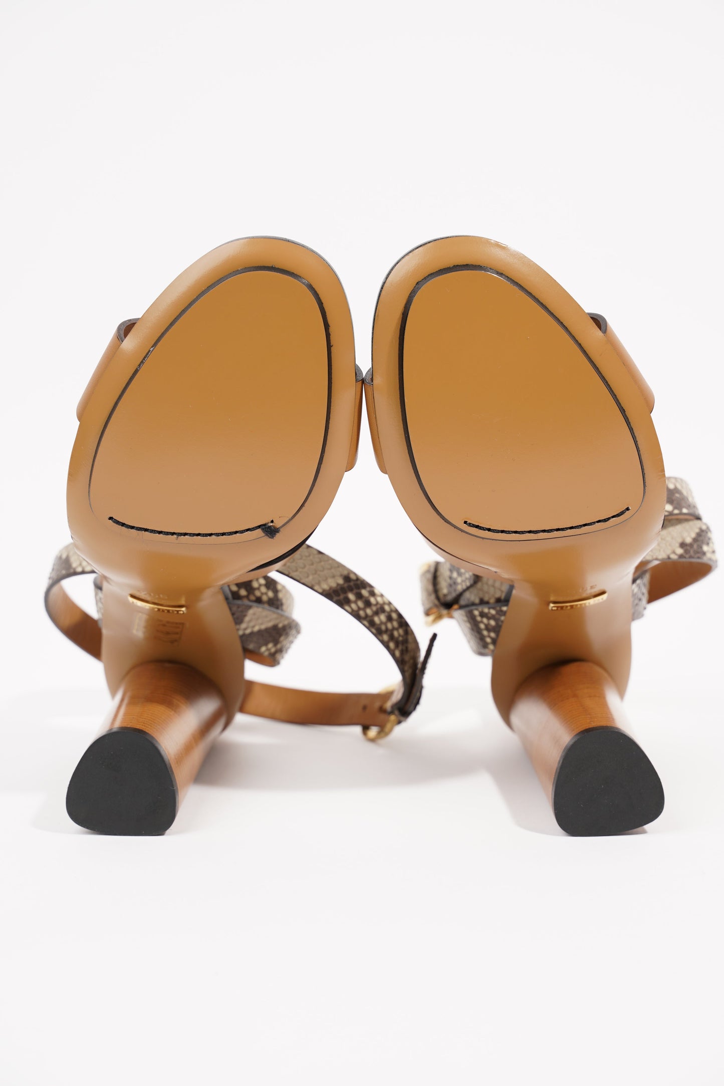 Gucci Womens Python Sandal 110 Brown Leather / Python EU 39.5 / UK 6.5