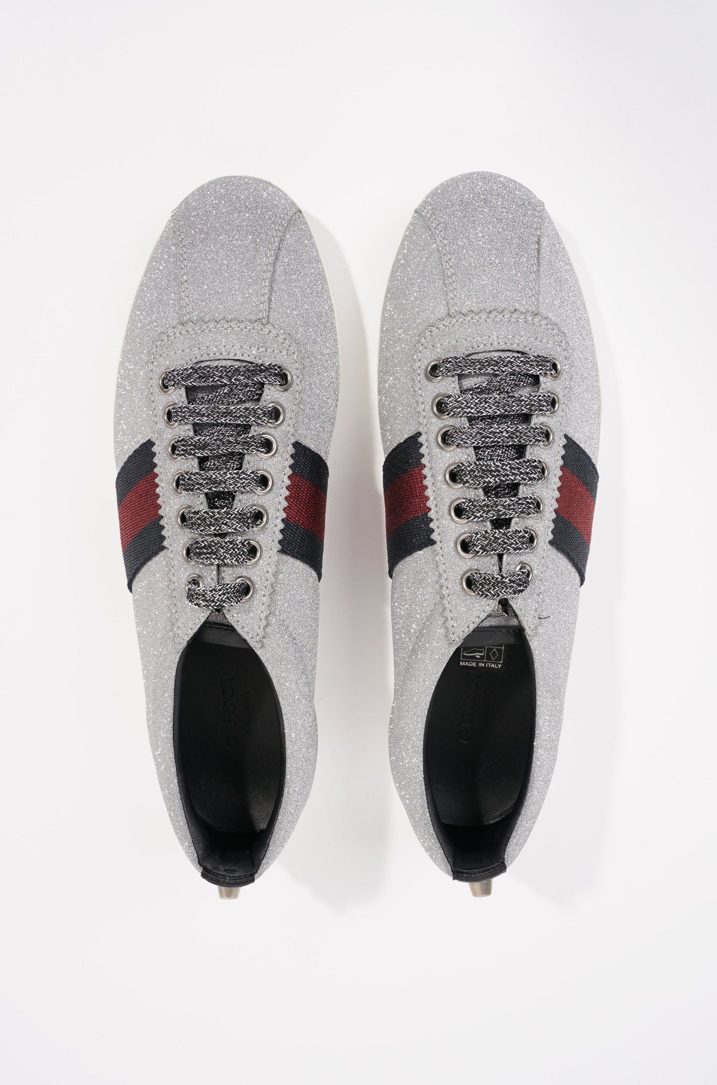 Gucci Womens Bambi Sneaker Silver Glitter EU 38 / UK 5