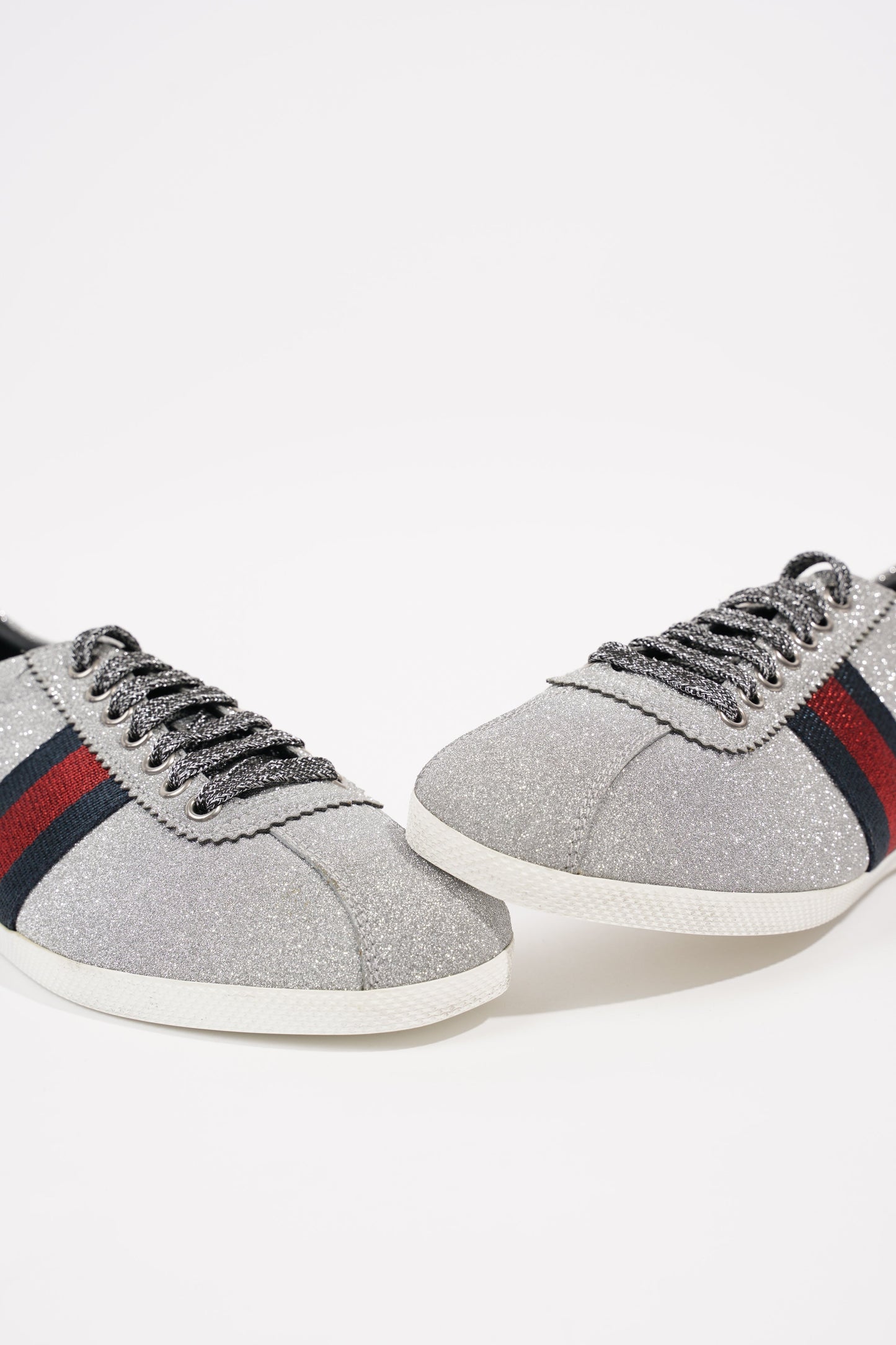 Gucci Womens Bambi Sneaker Silver Glitter EU 38 / UK 5