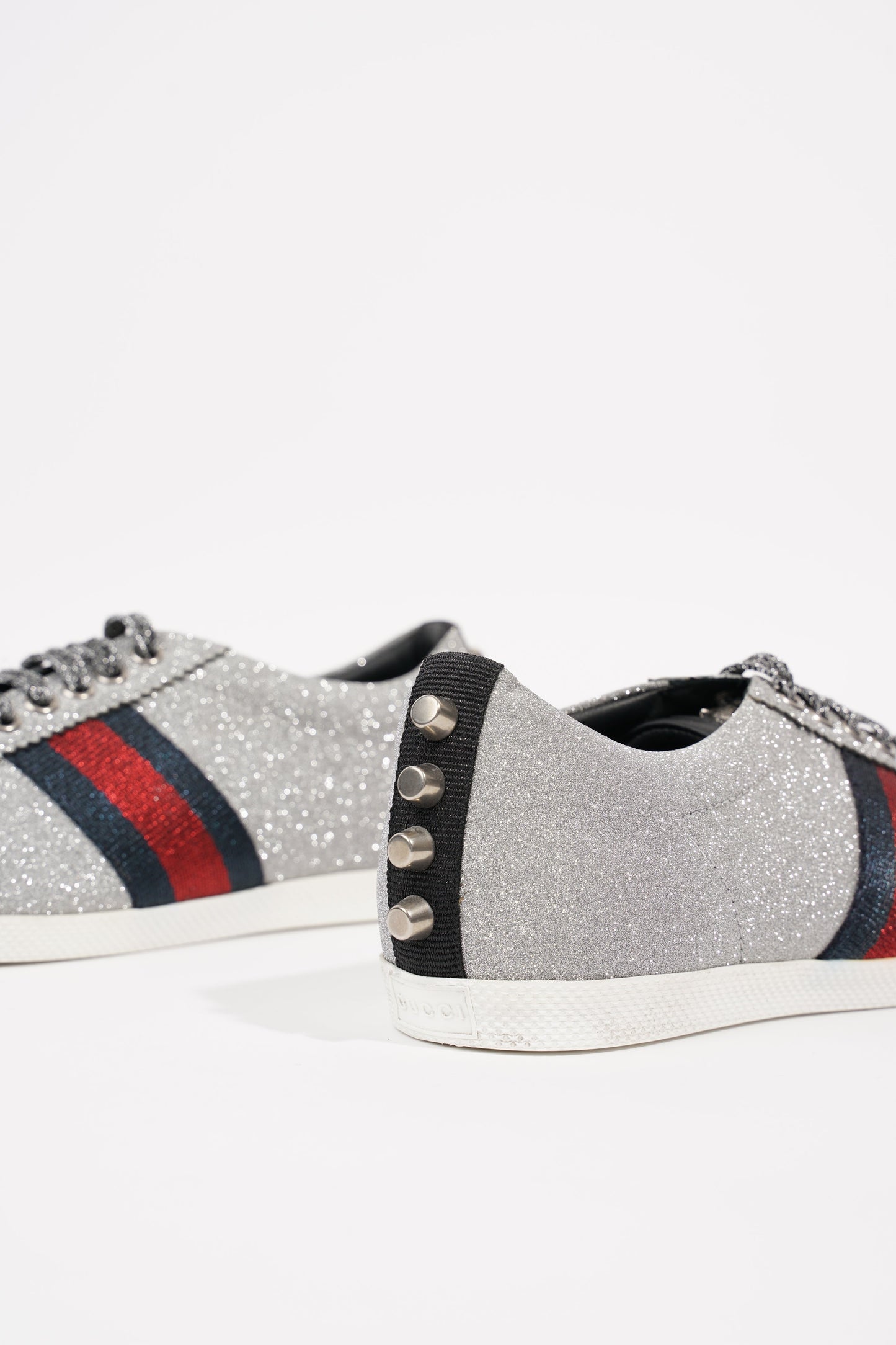 Gucci Womens Bambi Sneaker Silver Glitter EU 38 / UK 5